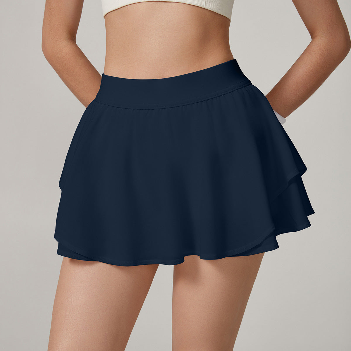 Lila Zen High-Waisted Solid Color Pleated Tennis Skirt