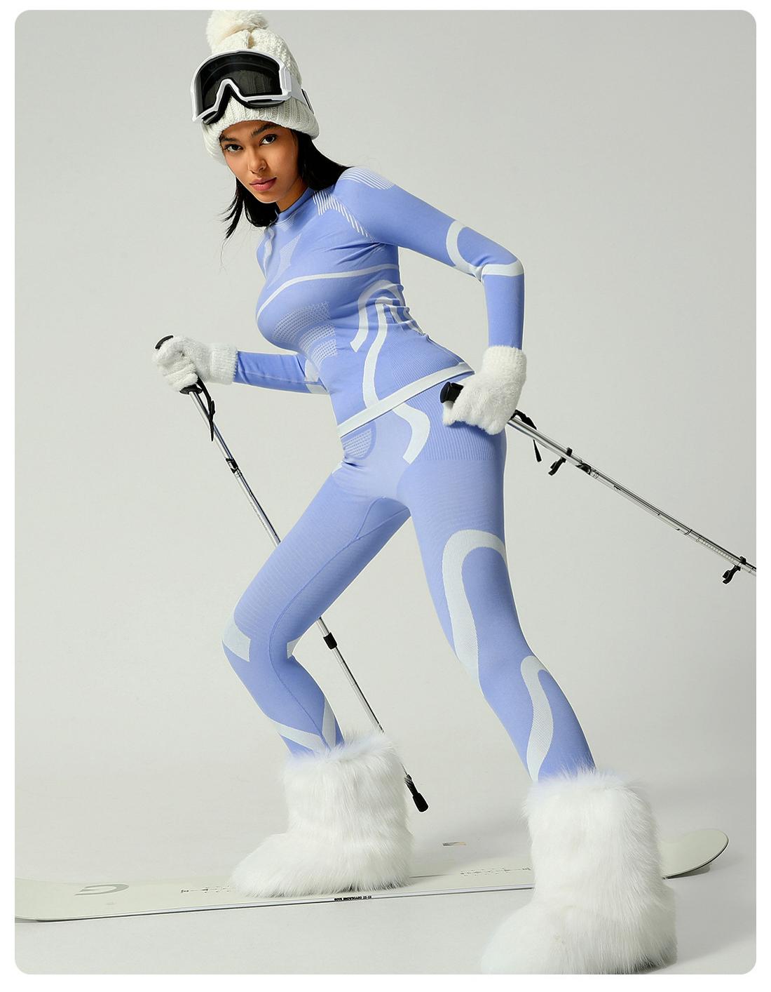 Lila Zen Women's Quick-Drying Warm Ski Underwear Set for Autumn and Winter