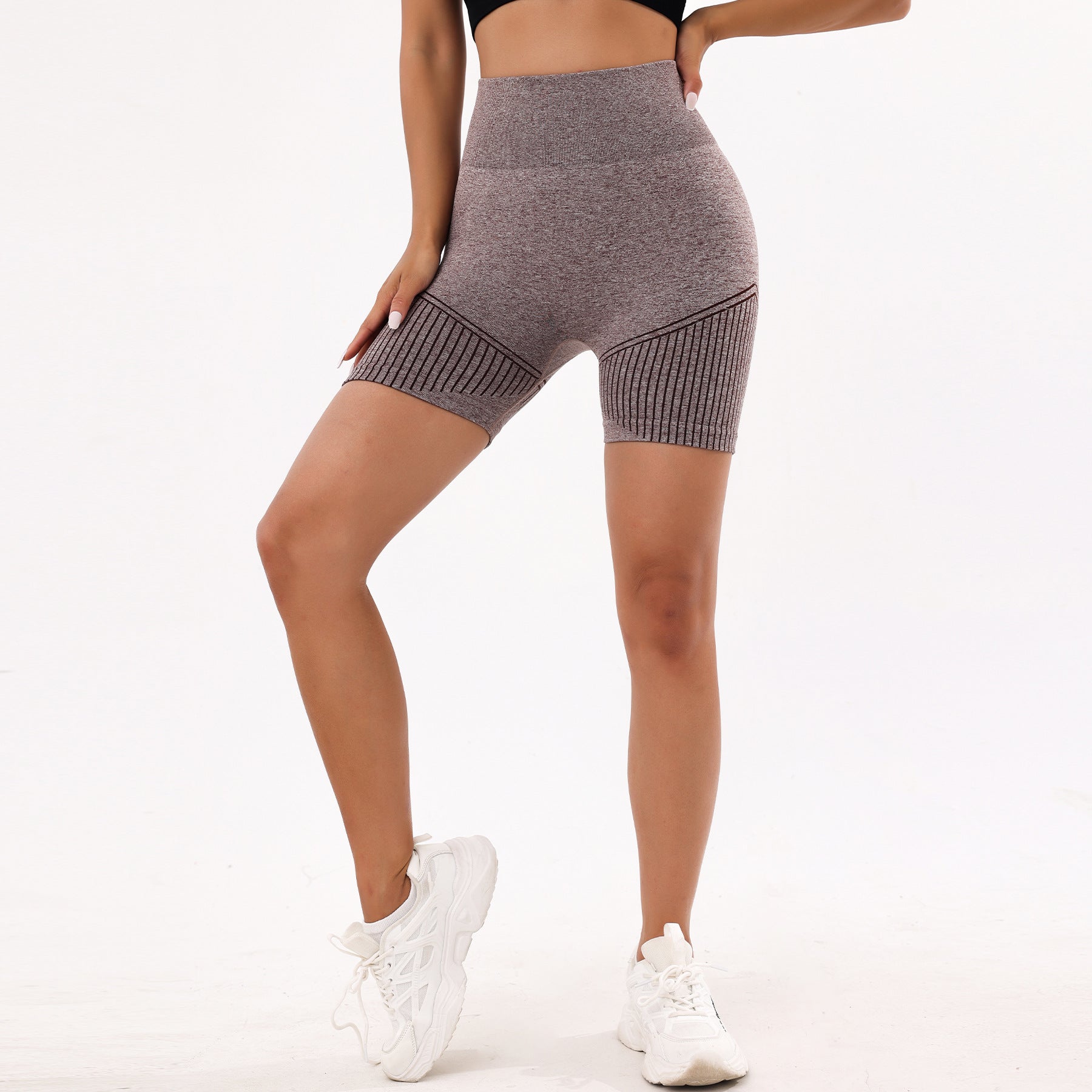 Lila Zen High-Waisted Elastic Seamless Hip-Lifting Fitness Shorts