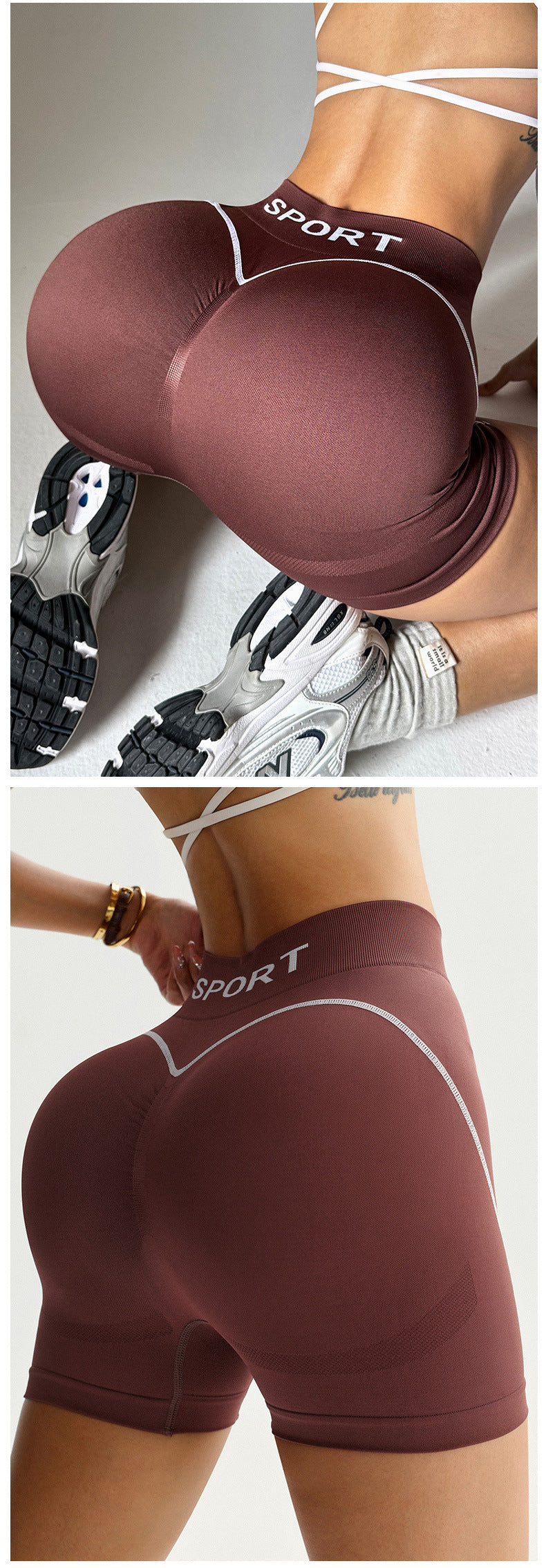 Lila Zen Seamless Hip-Lifting Yoga Cycling Shorts