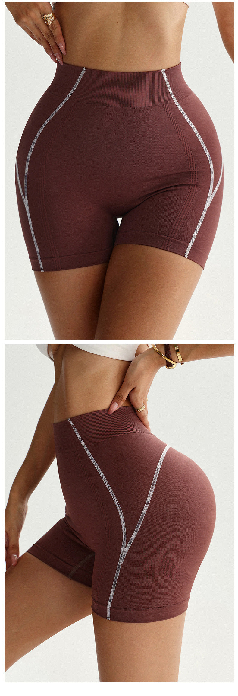 Lila Zen Seamless Hip-Lifting Yoga Cycling Shorts