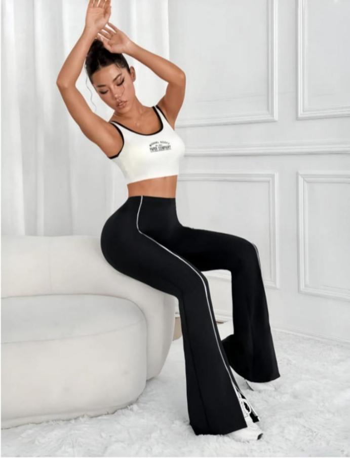 Lila Zen Women's High-Elastic Yoga Flare Slit Casual Sports Yoga Pants