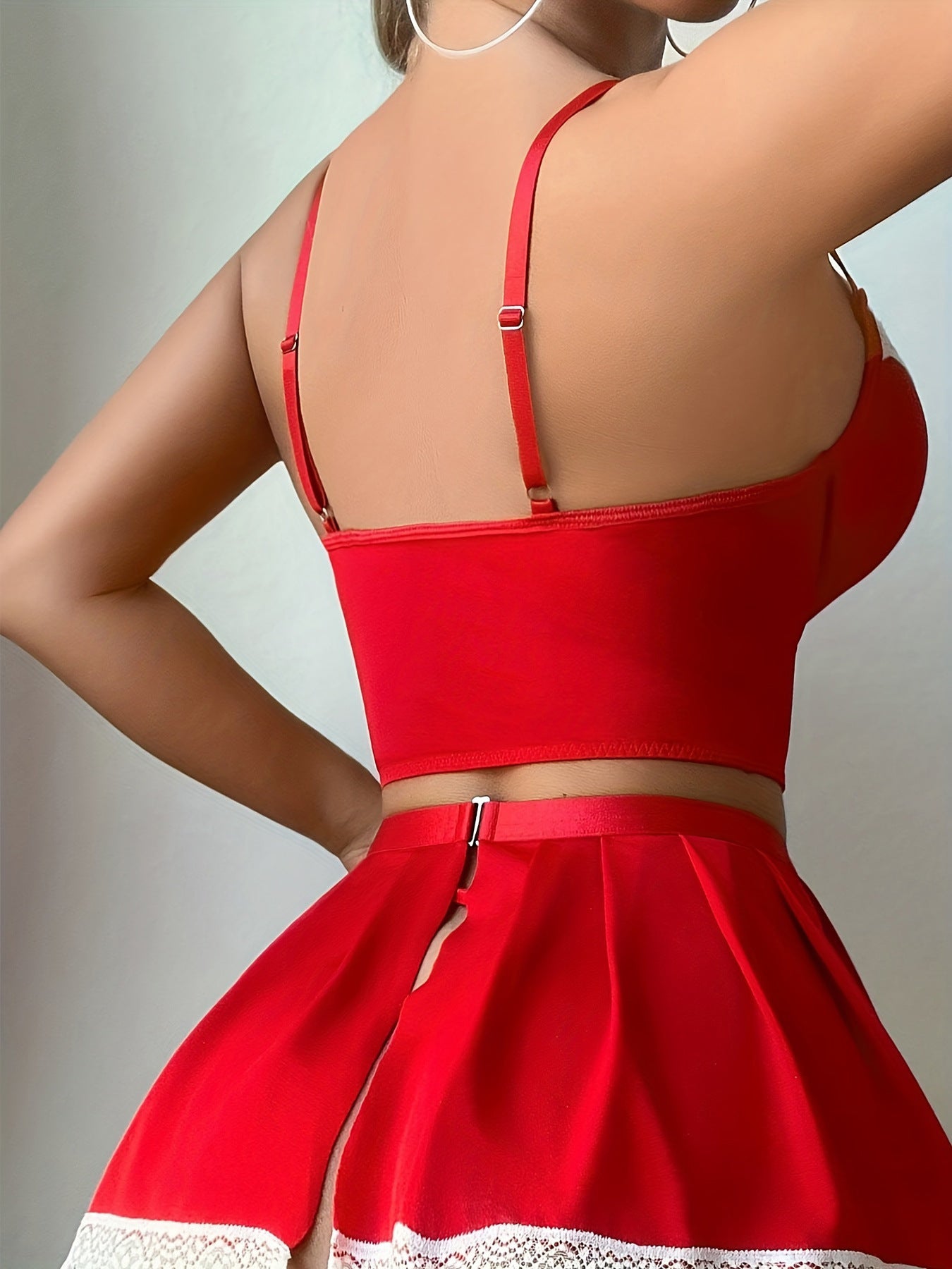 Lila Zen Cute Girly Holiday Strappy Cross-Style Sexy Bra Set