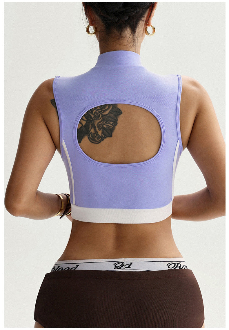 Lila Zen High-end half-zip sleeveless yoga top