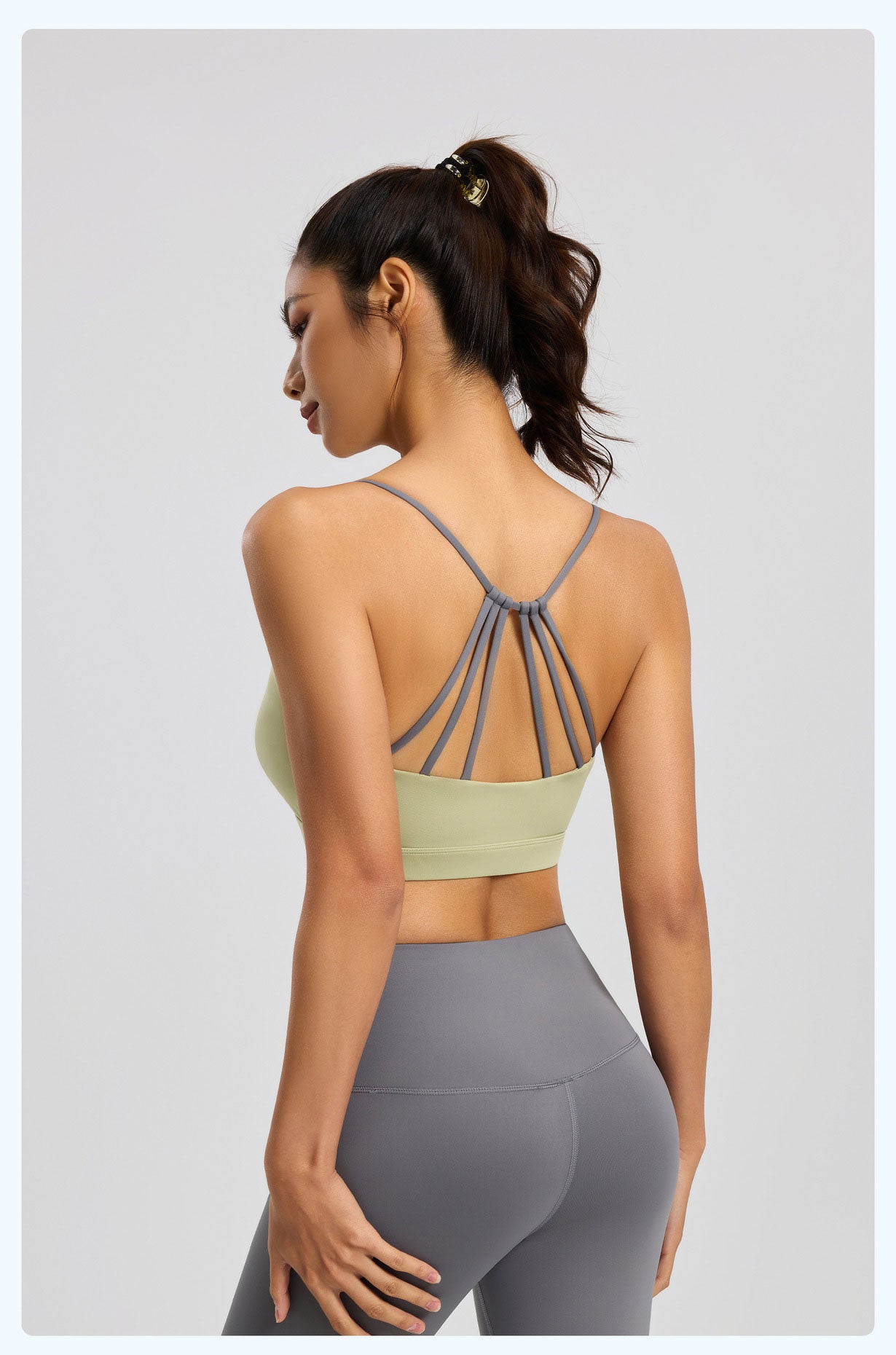 Lila Zen Women's Six-String Crossback Yoga Sports Bra
