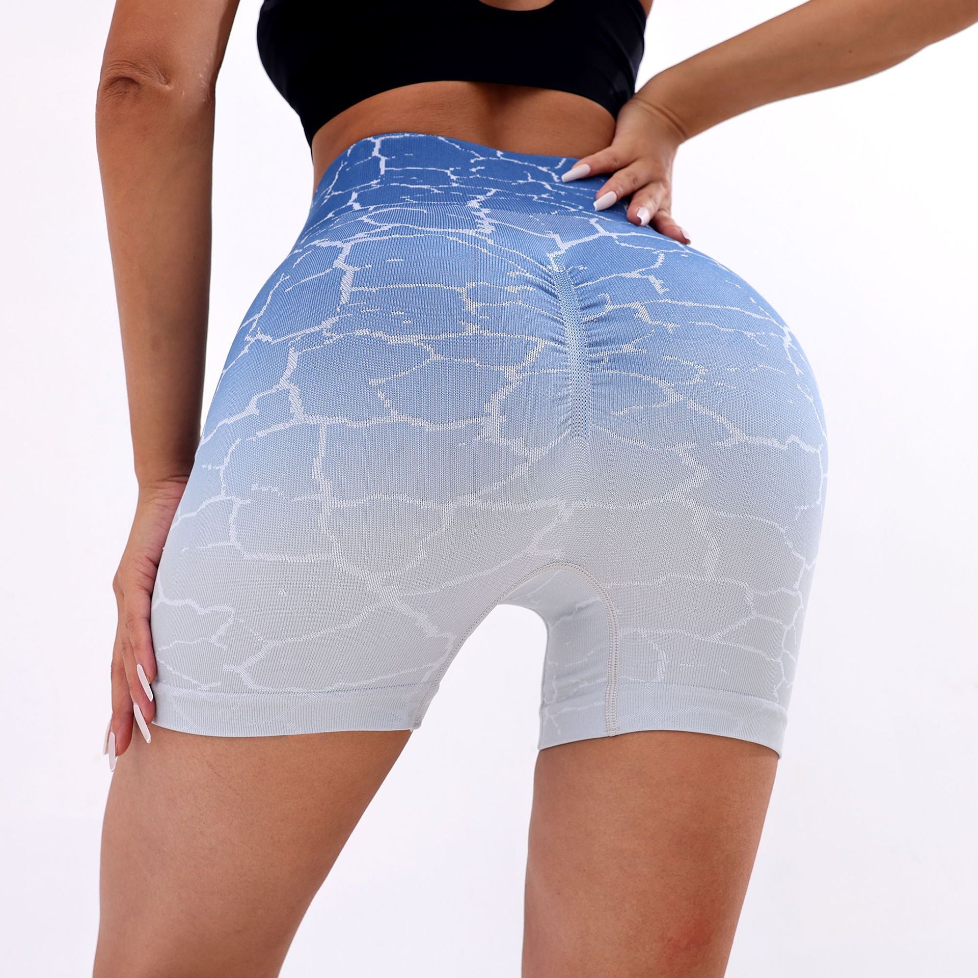 Lila Zen 3D Gradient Seamless High-Waisted Hip-Lifting Yoga Shorts