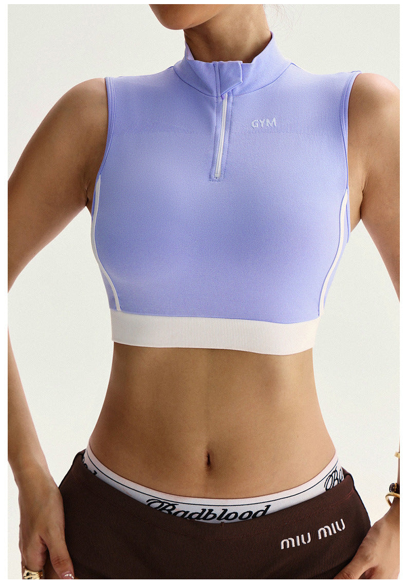 Lila Zen High-end half-zip sleeveless yoga top