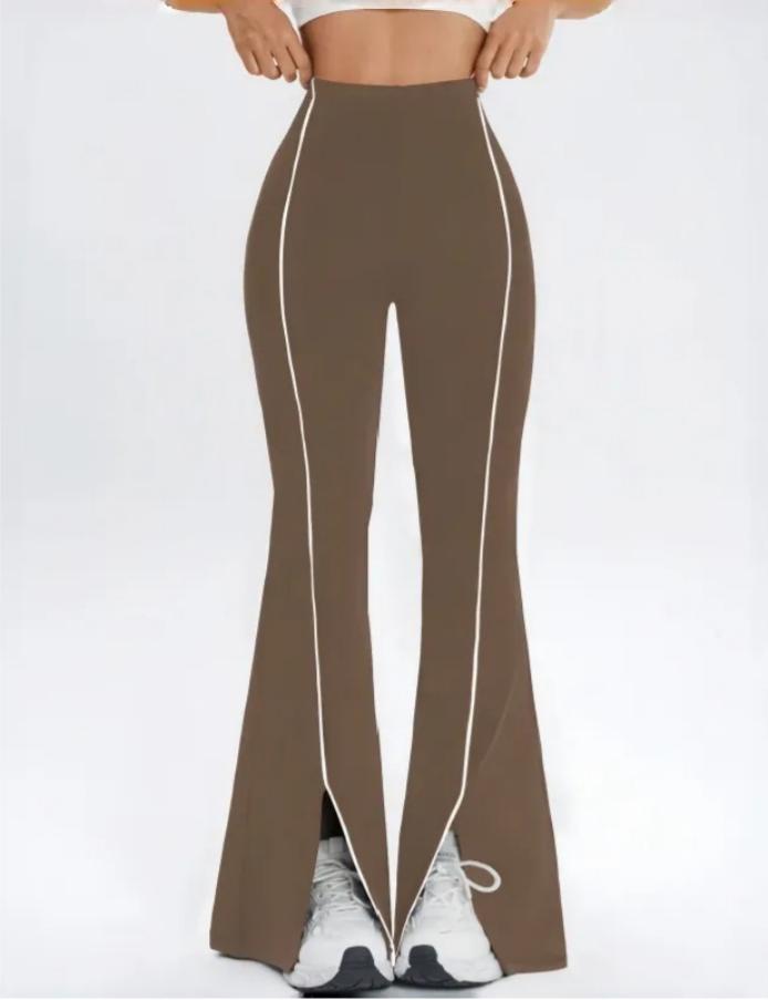 Lila Zen Women's High-Elastic Yoga Flare Slit Casual Sports Yoga Pants