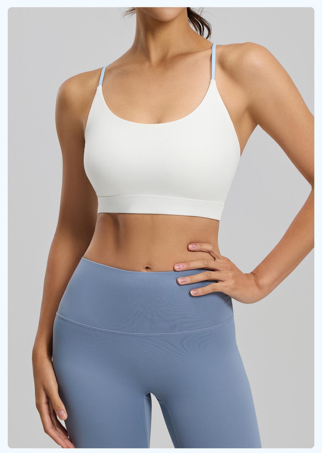 Lila Zen Women's Six-String Crossback Yoga Sports Bra