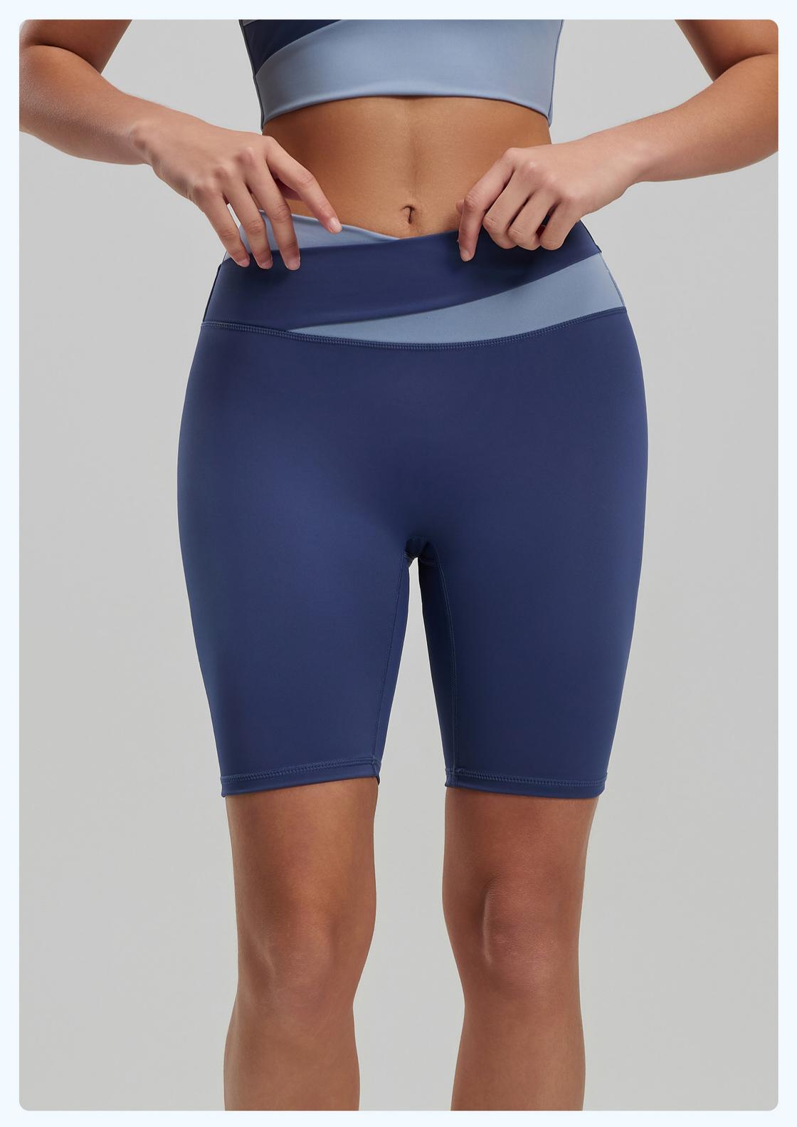 Lila Zen Color Block High-Elasticity Hip-Lifting and Shaping Yoga Shorts
