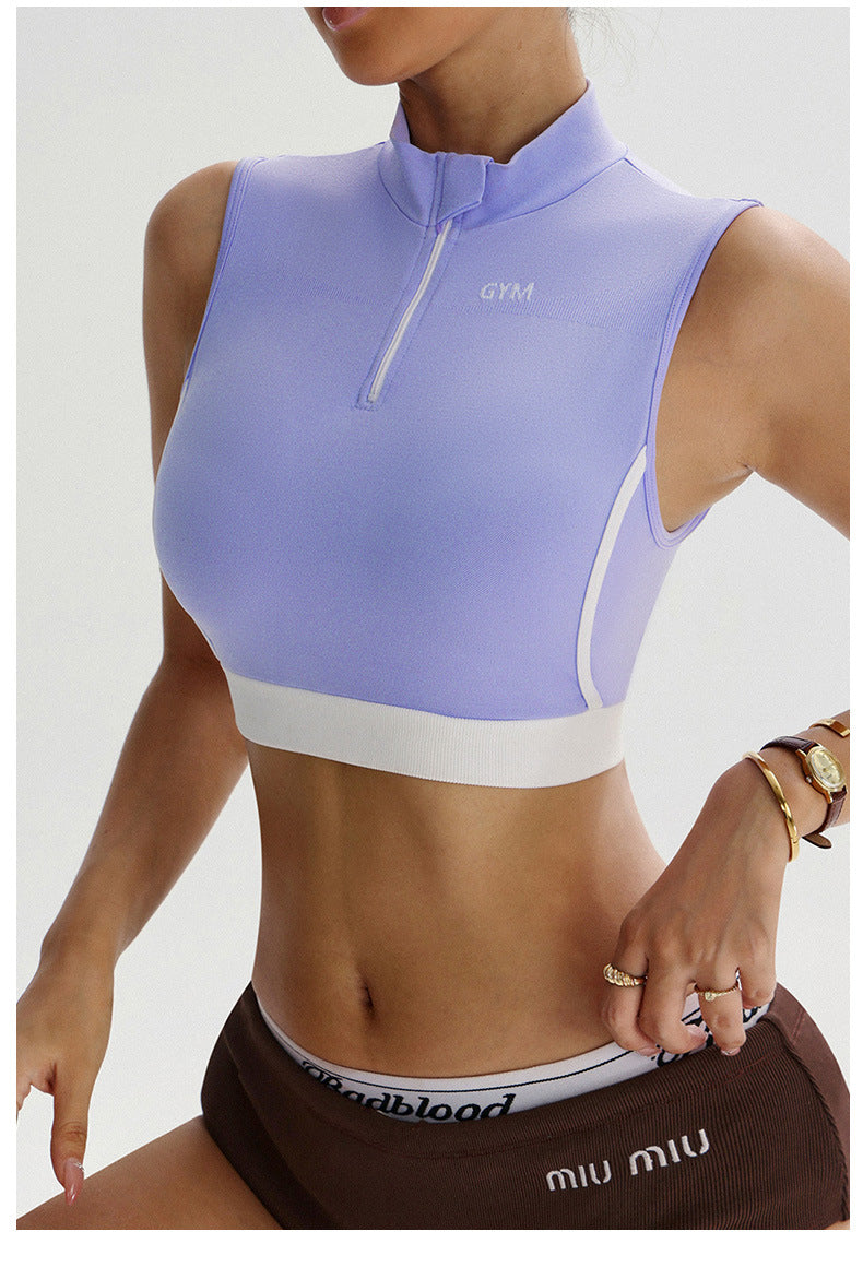 Lila Zen High-end half-zip sleeveless yoga top