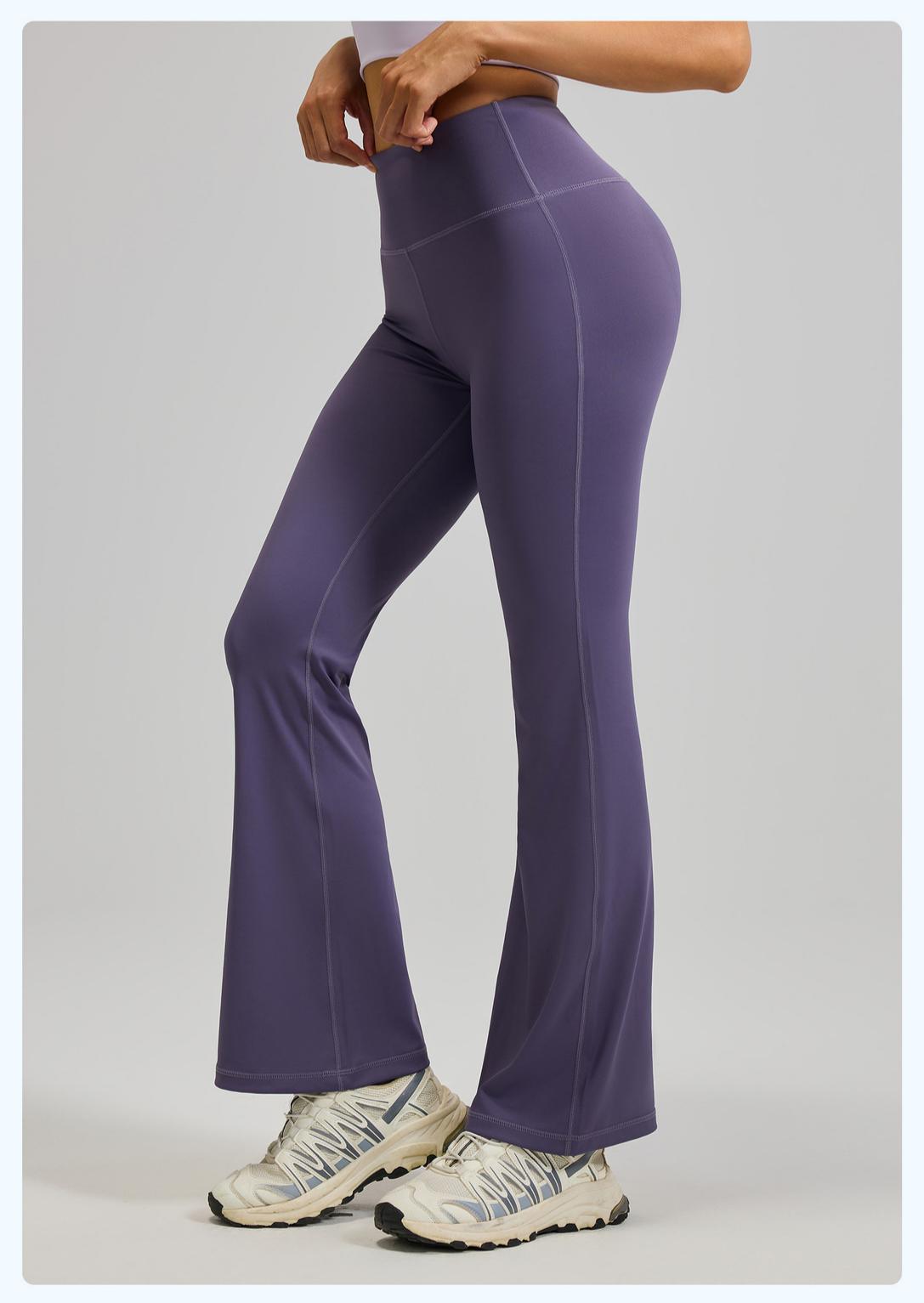 Lila Zen Women's High-Waisted Hip-Lifting Yoga Exercise Flare Pants