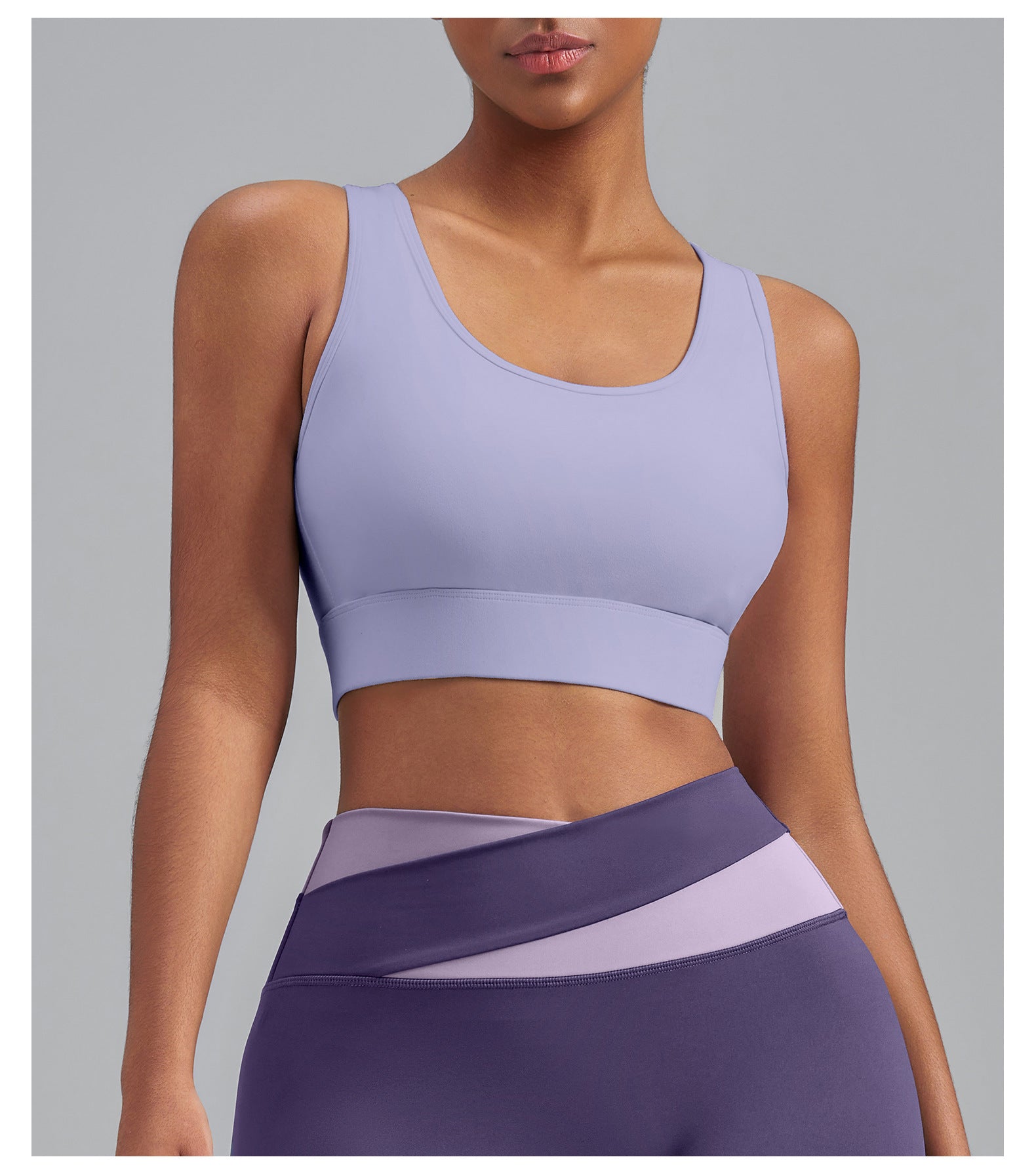 Lila Zen Women's Elastic Single-Sided Brushed Four-Cross Sports Bra Vest