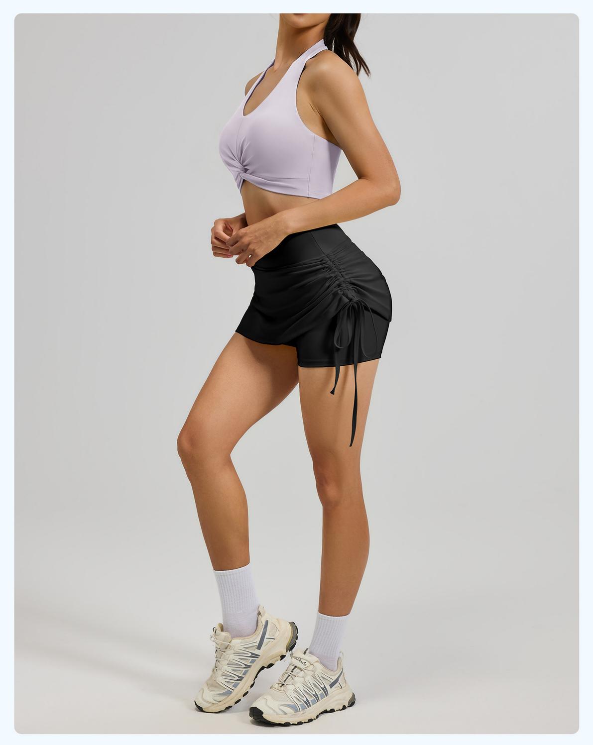 Lila ZenHaltered Satin-Back Sports Bra