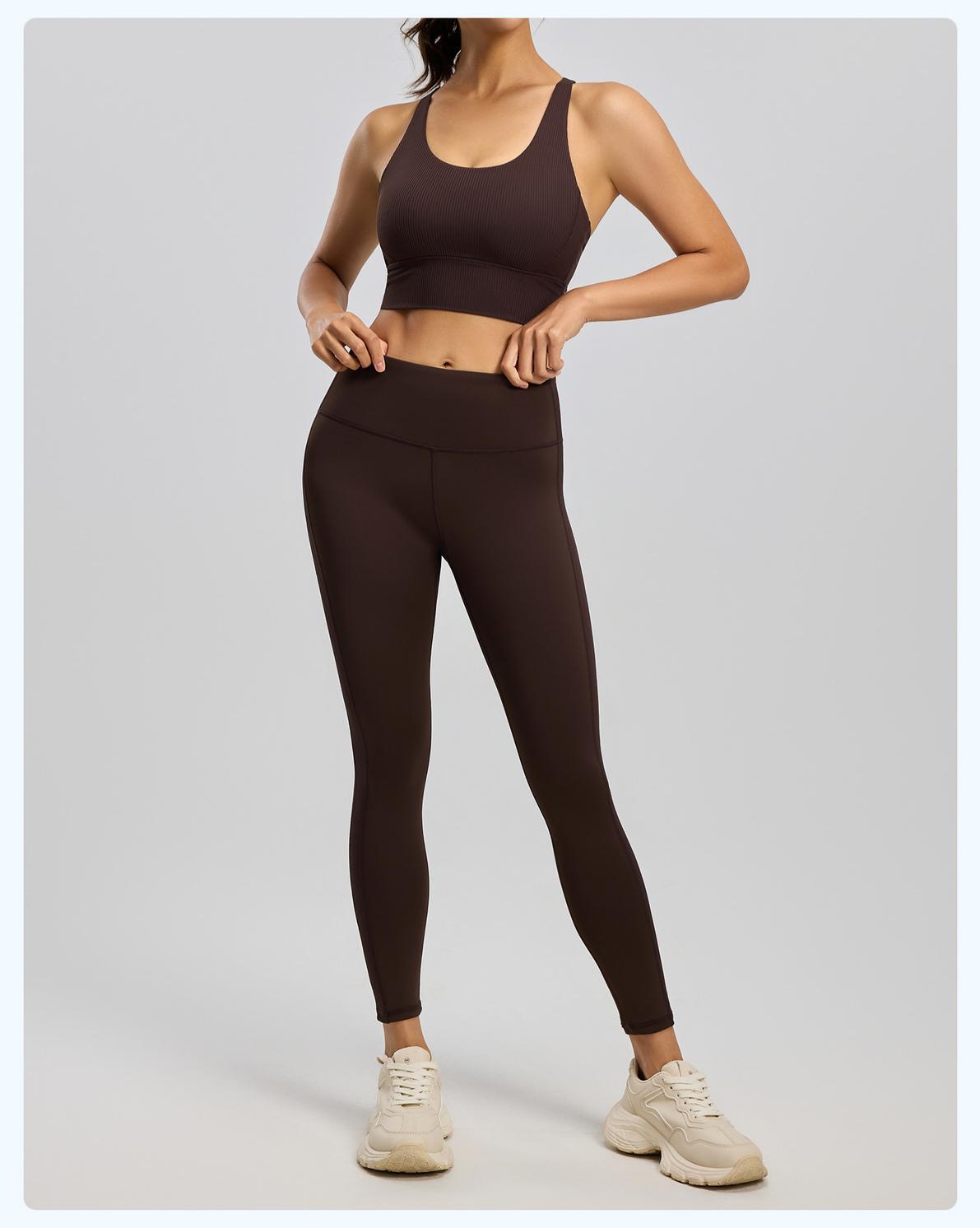 Lila Zen Striped Shock-Proof Double-Strap Thin Shoulder Straps Crossback Yoga Bra