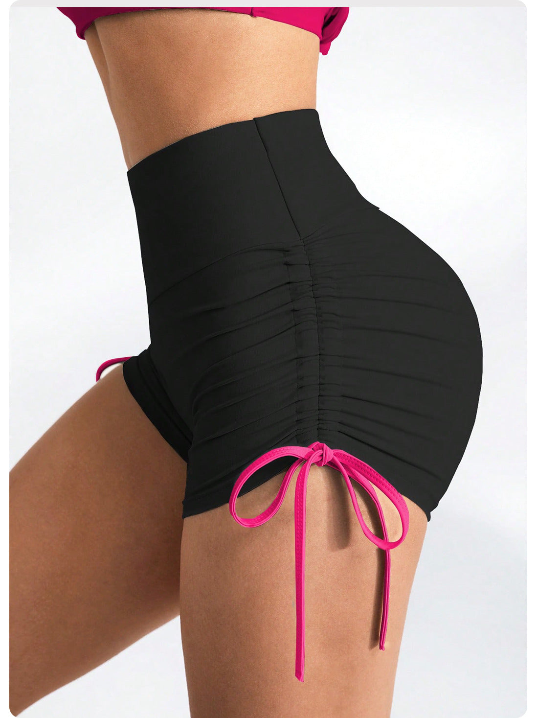 Lila Zen Women's High-Waisted Seamless Side Drawstring Yoga Shorts