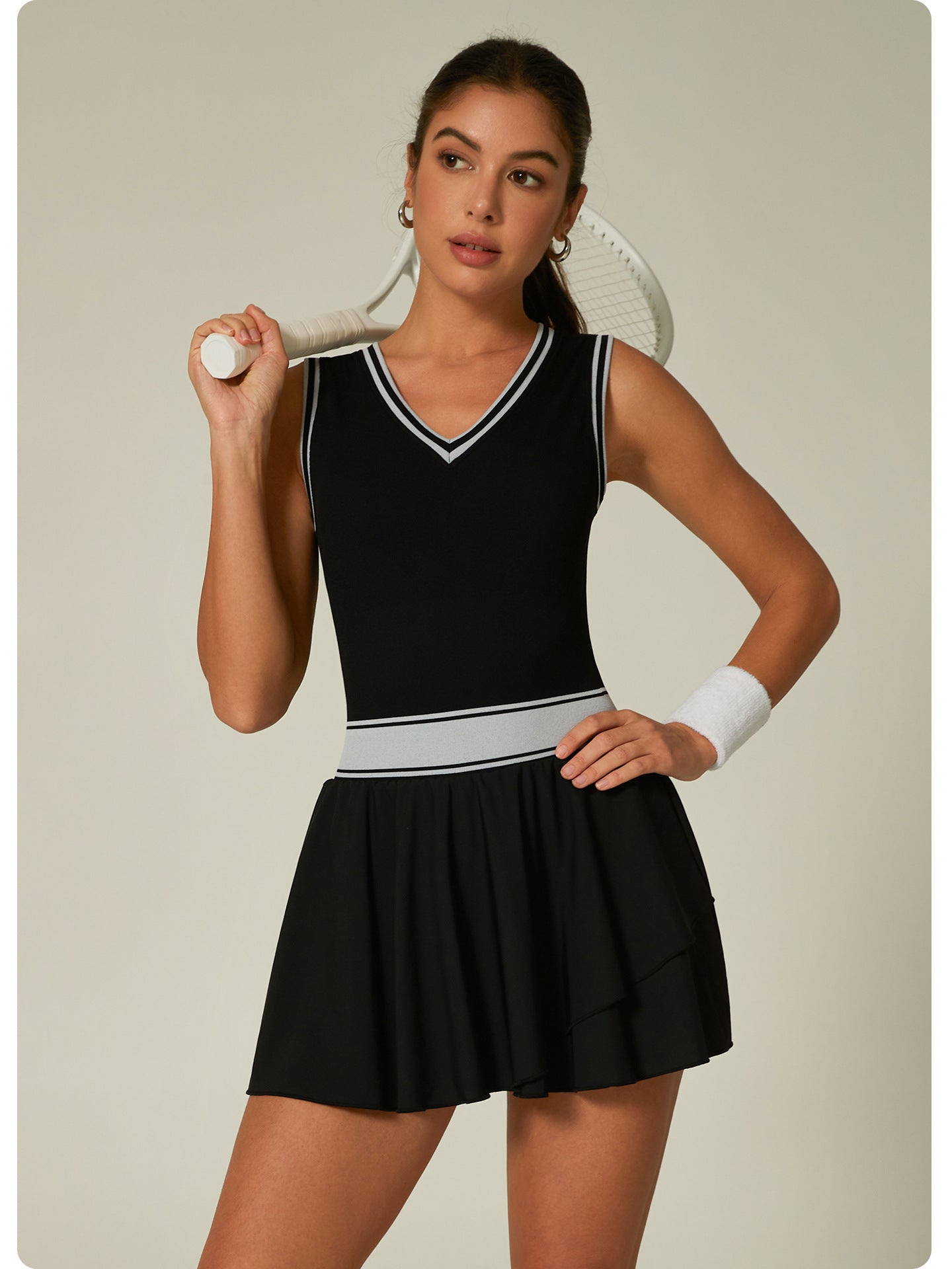 Lila Zen Color-blocked Jumpsuit with Ruffles - Tennis Skirt