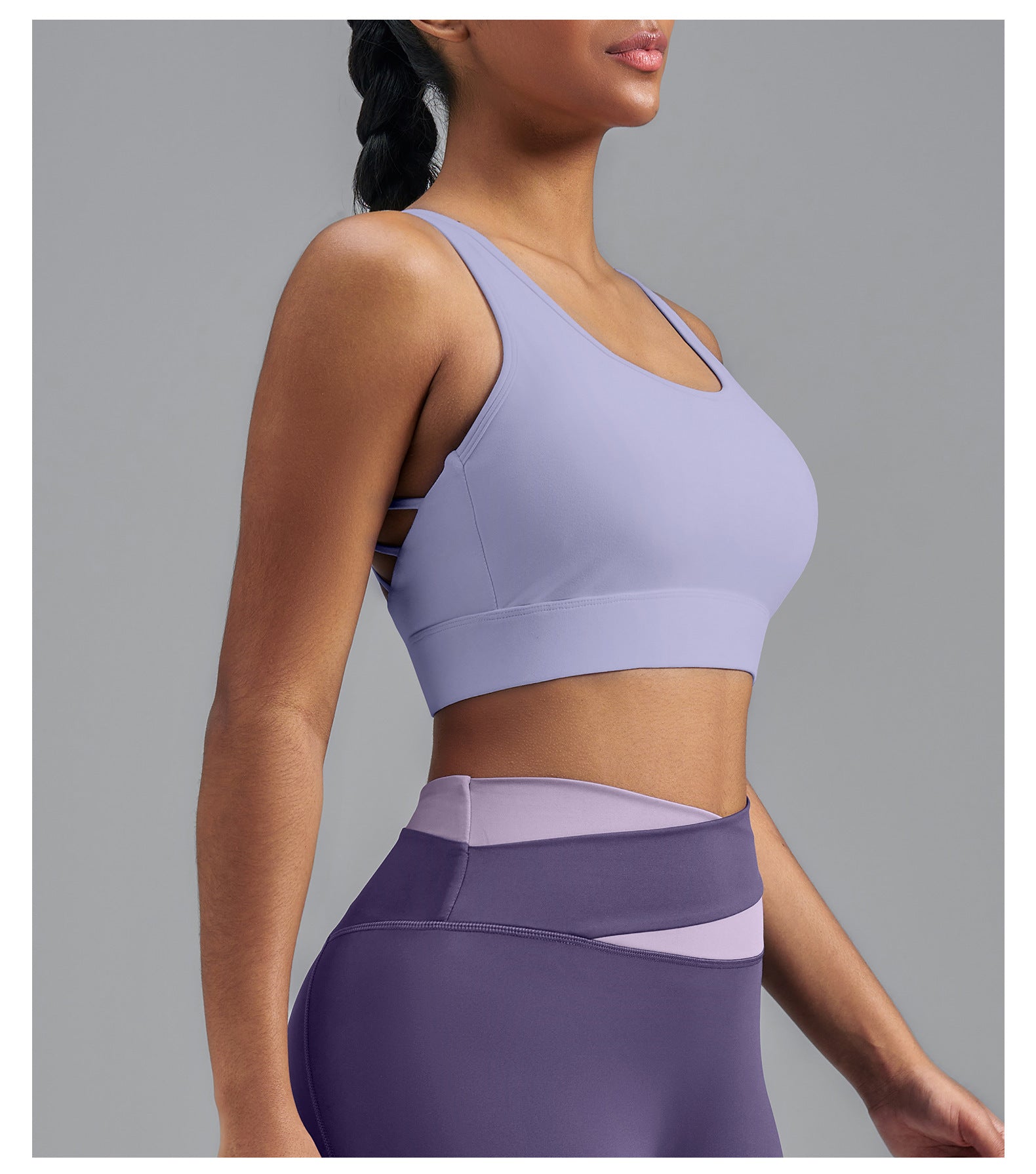 Lila Zen Women's Elastic Single-Sided Brushed Four-Cross Sports Bra Vest