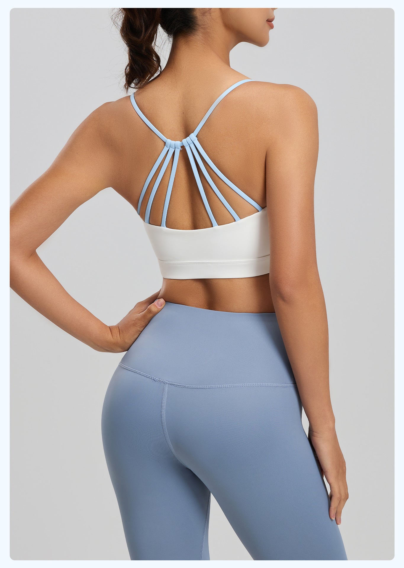 Lila Zen Women's Six-String Crossback Yoga Sports Bra