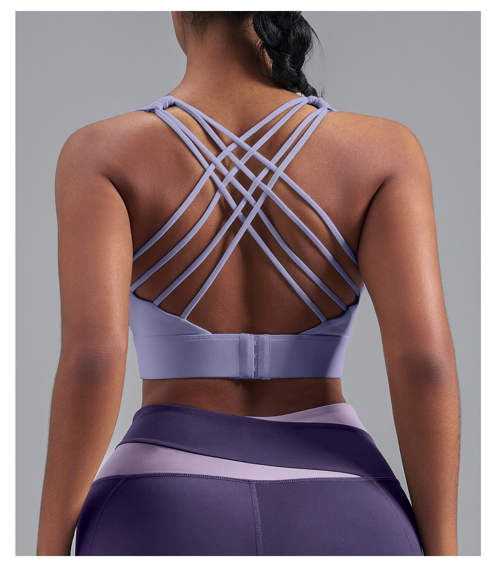 Lila Zen Women's Elastic Single-Sided Brushed Four-Cross Sports Bra Vest