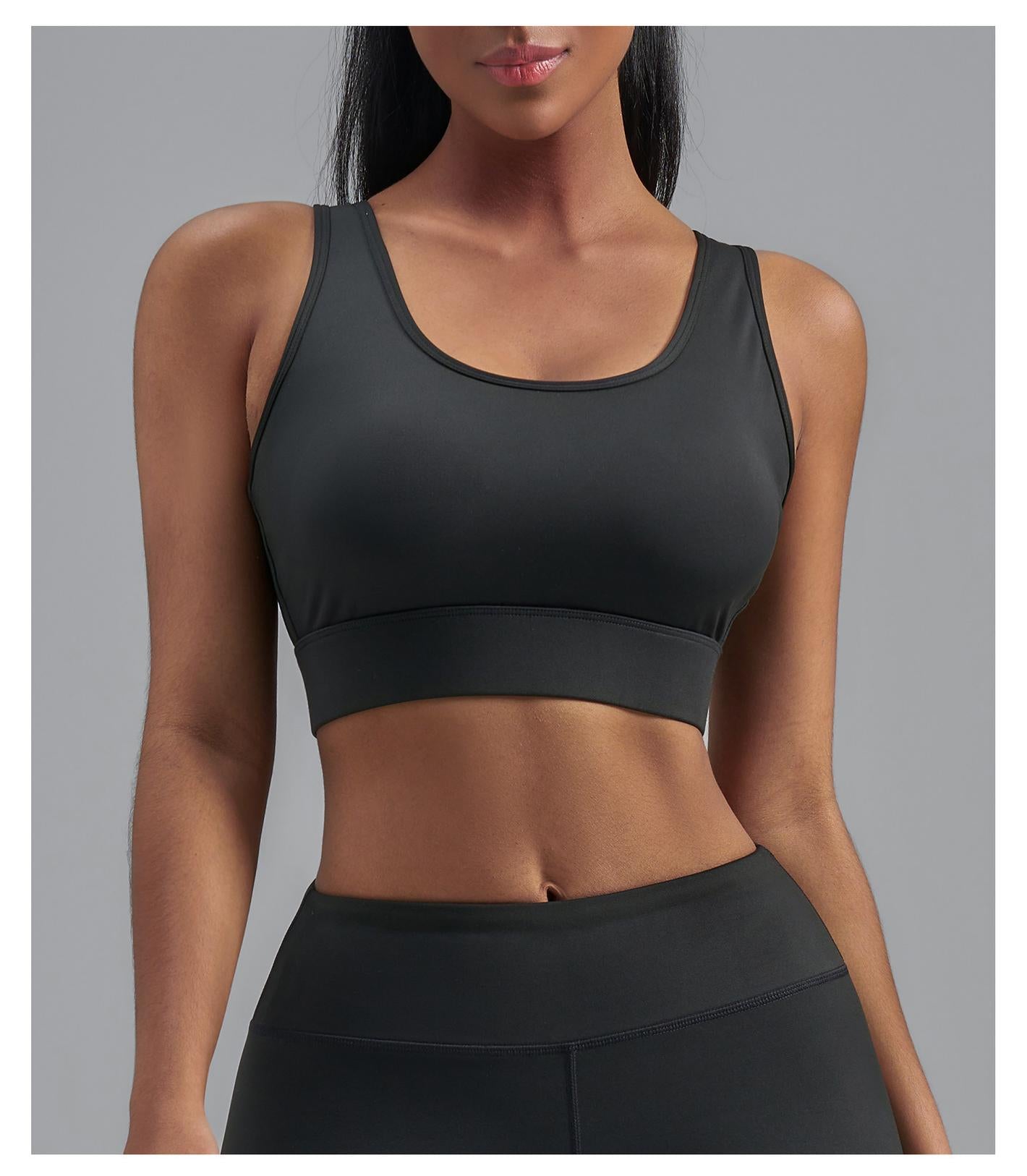 Lila Zen Women's Elastic Single-Sided Brushed Four-Cross Sports Bra Vest