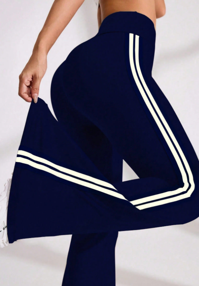 Lila Zen Side Striped High-Waisted Elastic Shaping Slimming Yoga Pants
