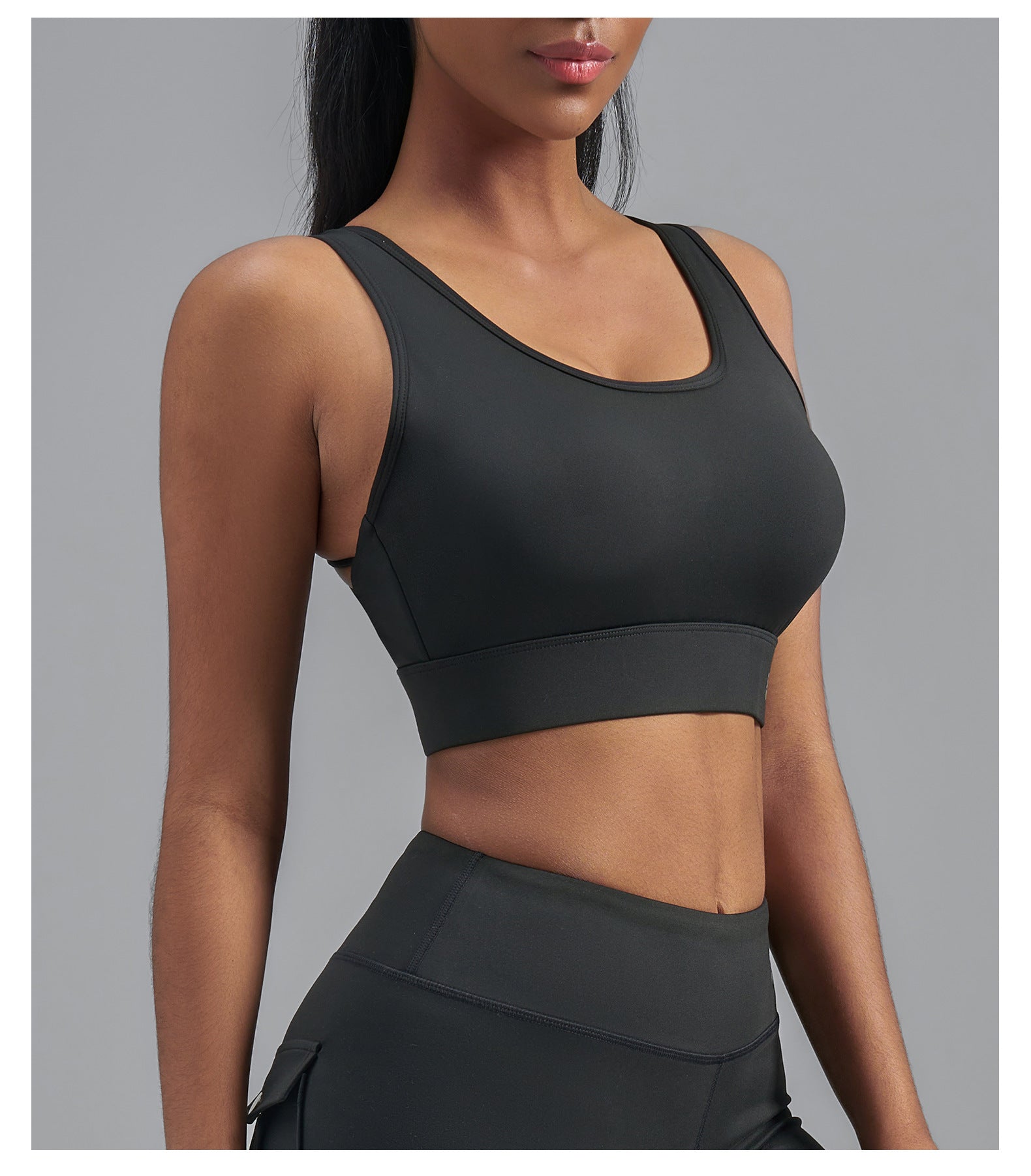 Lila Zen Women's Elastic Single-Sided Brushed Four-Cross Sports Bra Vest