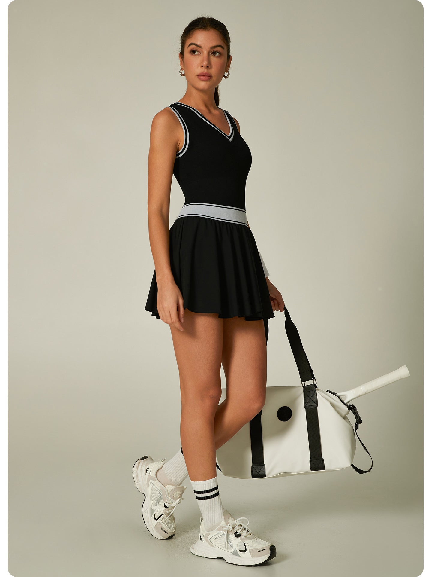 Lila Zen Color-blocked Jumpsuit with Ruffles - Tennis Skirt