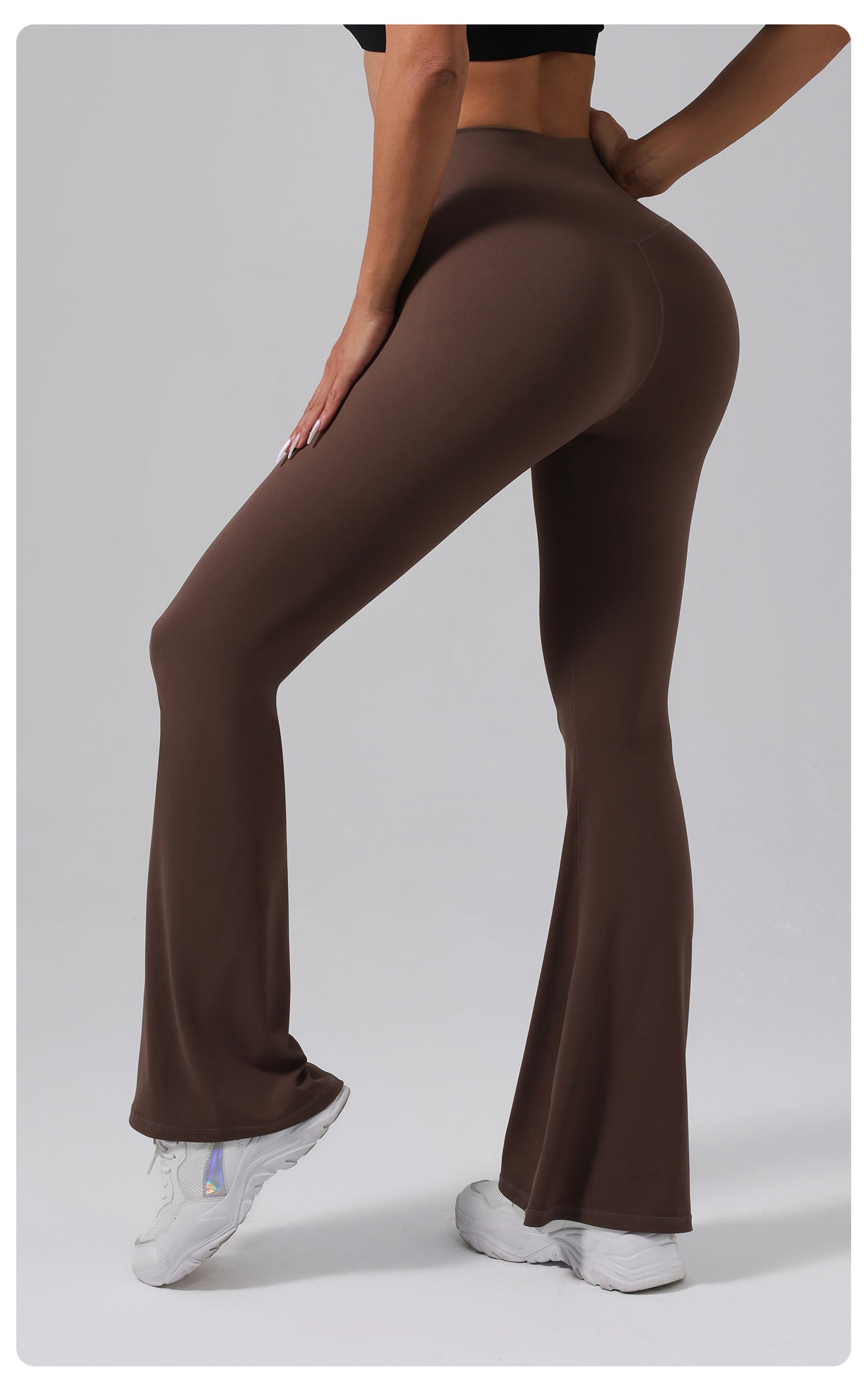 Lila Zen Crossover High-Waisted Slimming Flared Yoga Pants