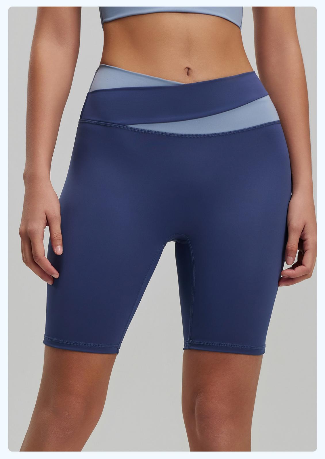Lila Zen Color Block High-Elasticity Hip-Lifting and Shaping Yoga Shorts