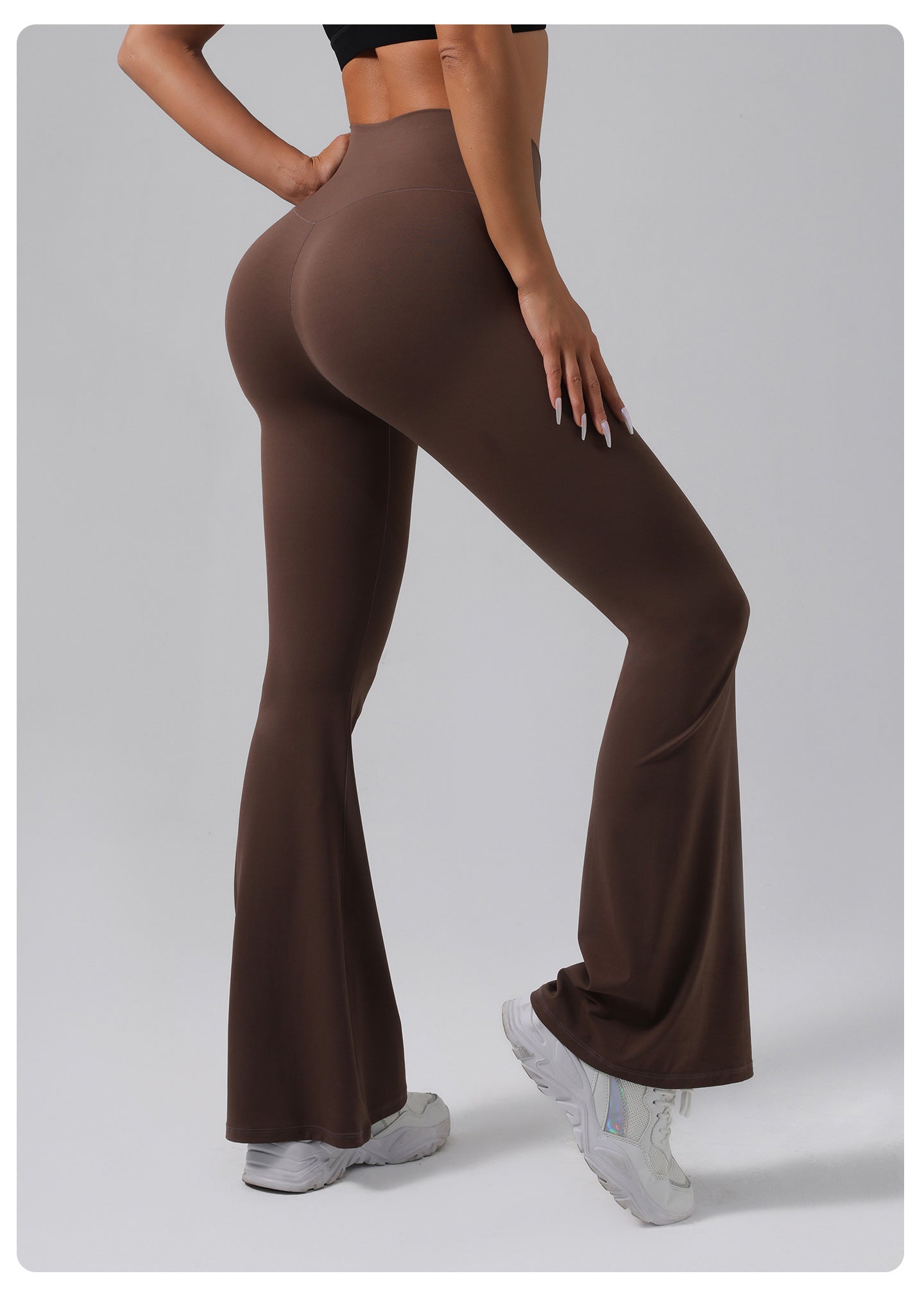 Lila Zen Crossover High-Waisted Slimming Flared Yoga Pants