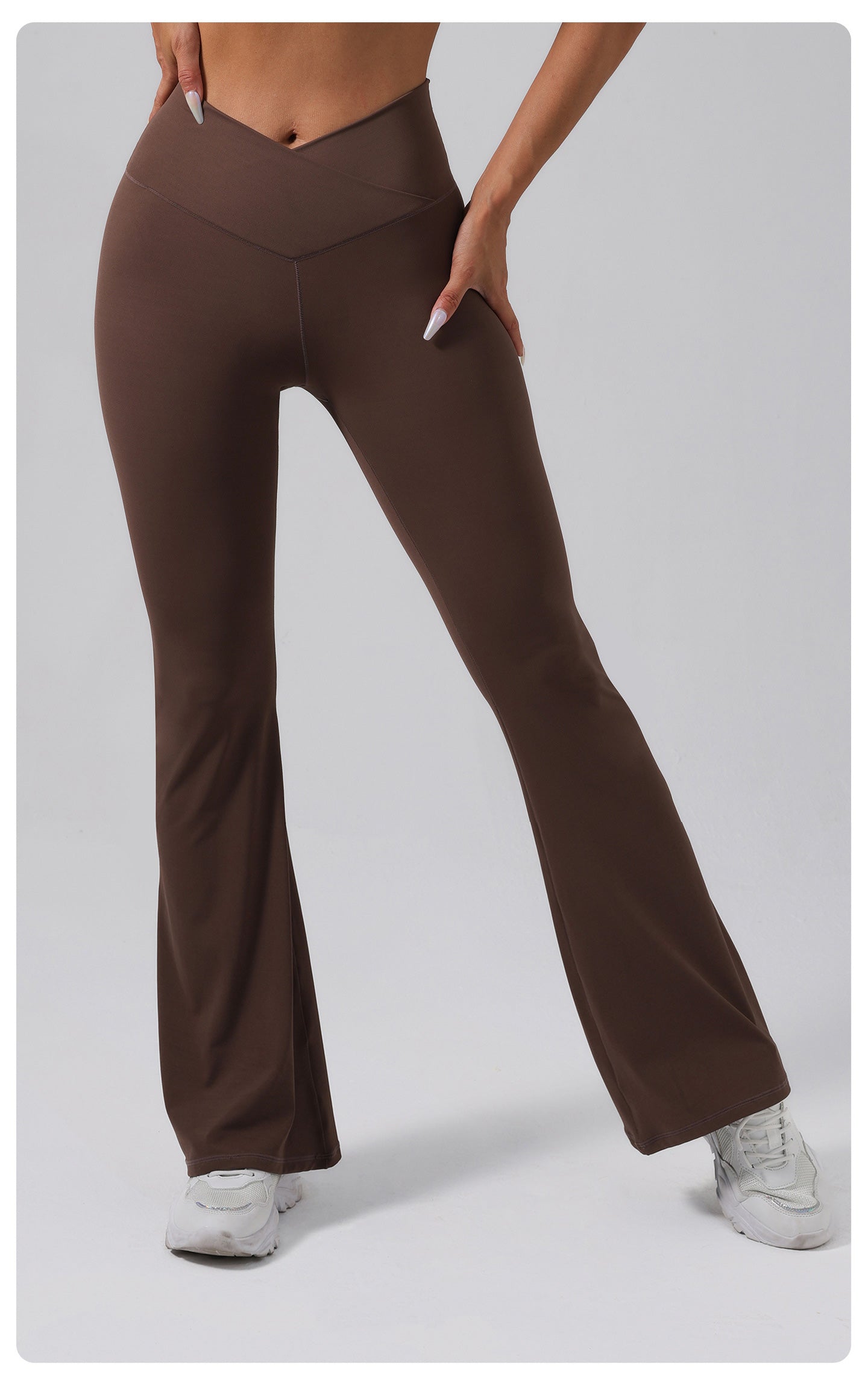 Lila Zen Crossover High-Waisted Slimming Flared Yoga Pants