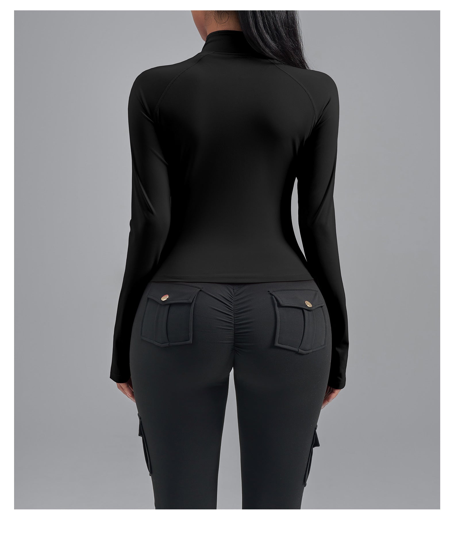 Lila Zen Women's Plus Size Zipper Elastic Fit Bodycon Sports Jacket Yoga Wear