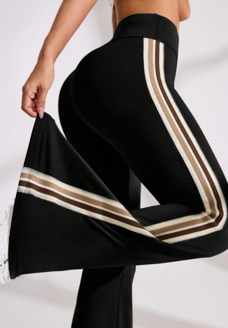 Lila Zen Side Striped High-Waisted Elastic Shaping Slimming Yoga Pants
