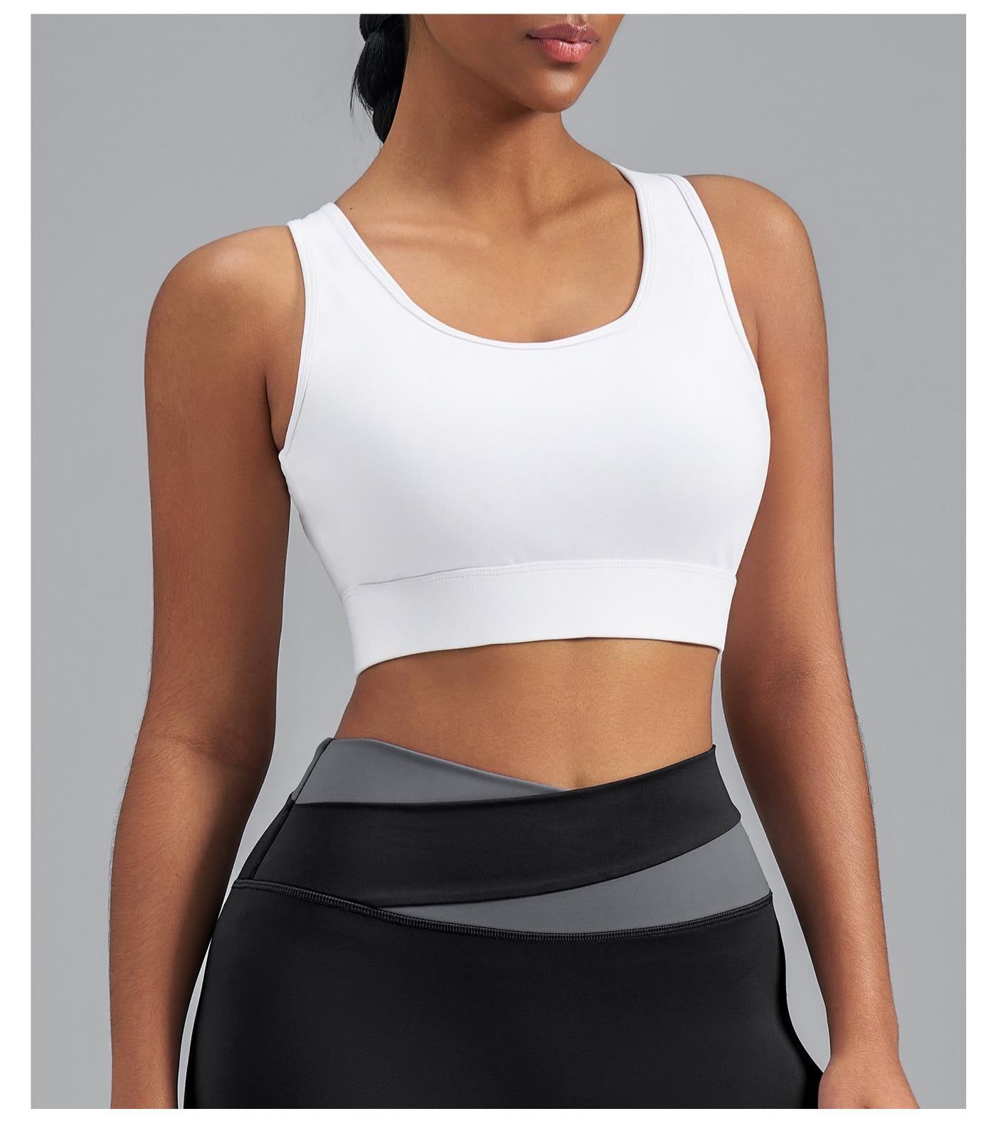 Lila Zen Women's Elastic Single-Sided Brushed Four-Cross Sports Bra Vest