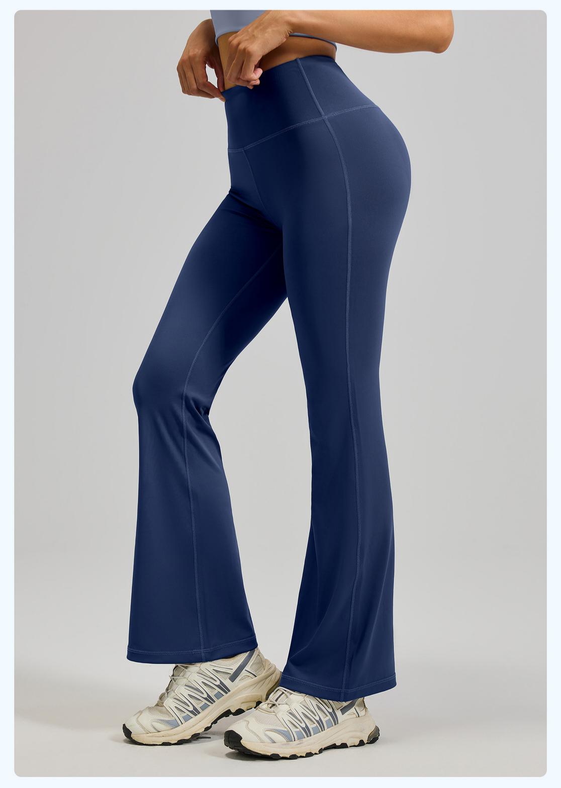 Lila Zen Women's High-Waisted Hip-Lifting Yoga Exercise Flare Pants