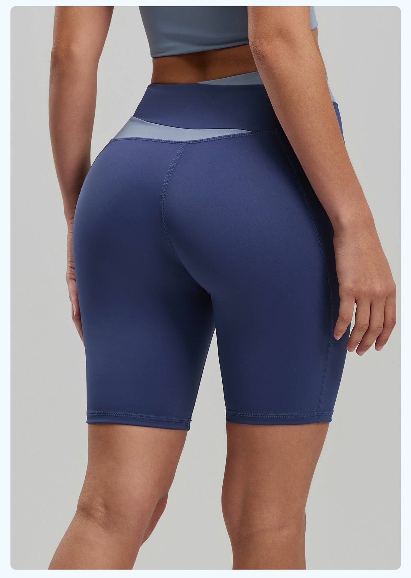 Lila Zen Color Block High-Elasticity Hip-Lifting and Shaping Yoga Shorts