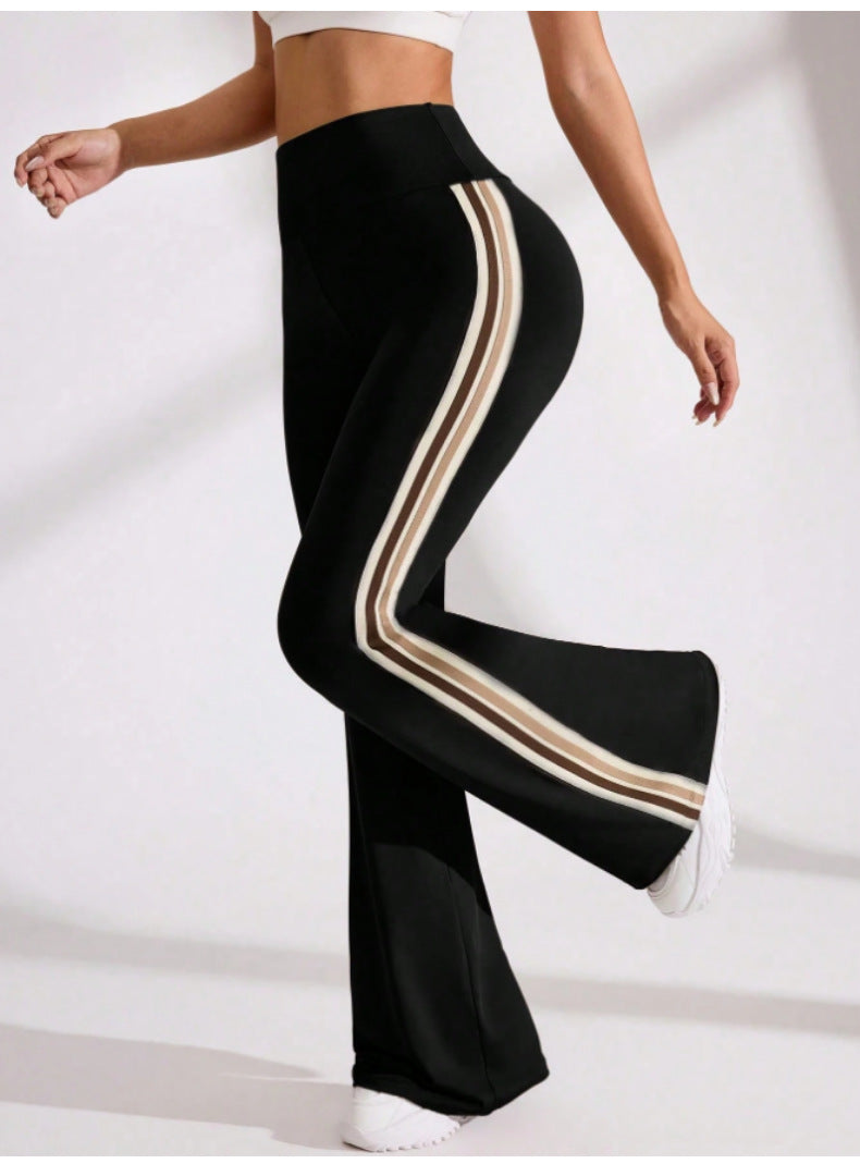 Lila Zen Side Striped High-Waisted Elastic Shaping Slimming Yoga Pants