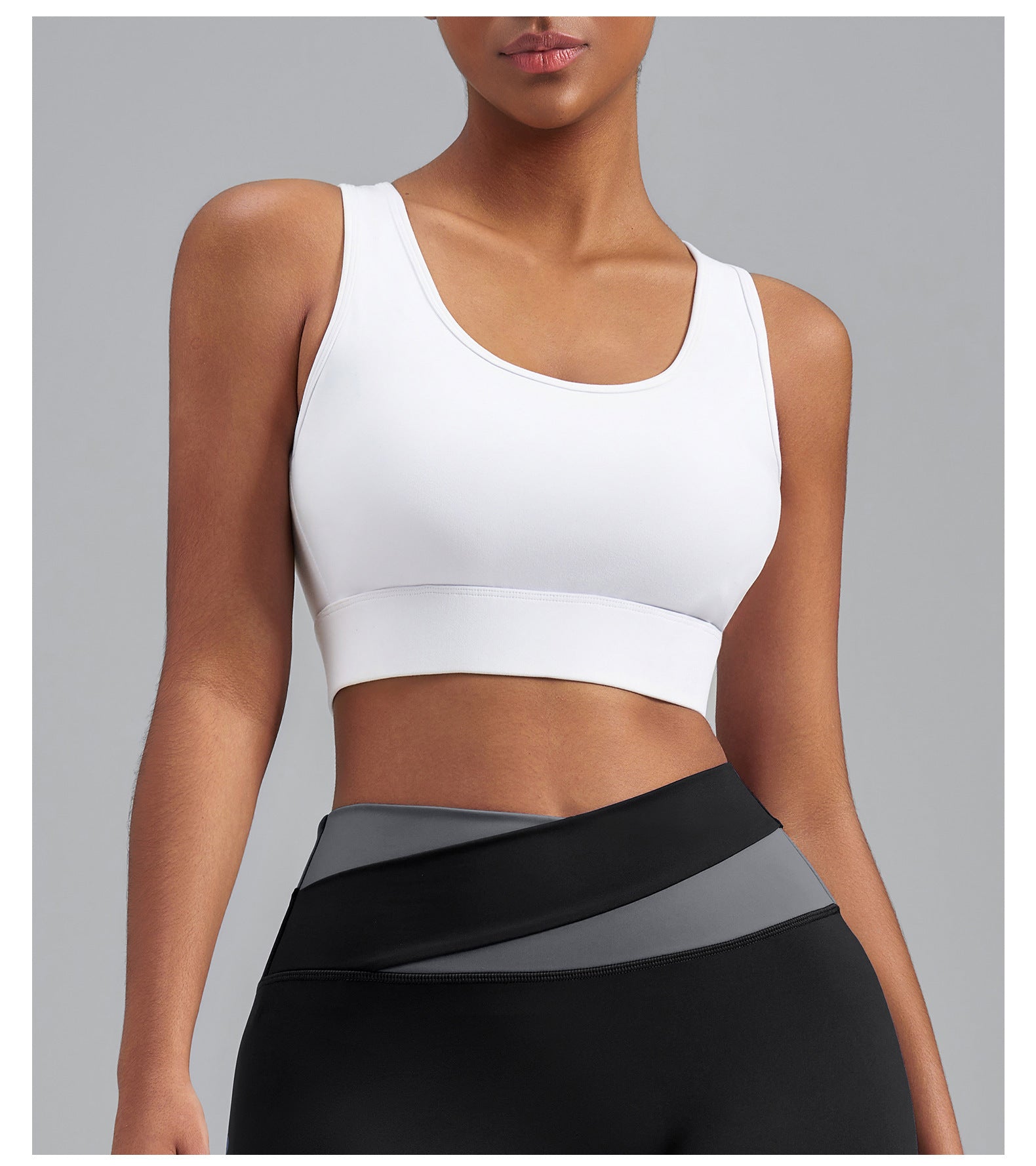 Lila Zen Women's Elastic Single-Sided Brushed Four-Cross Sports Bra Vest