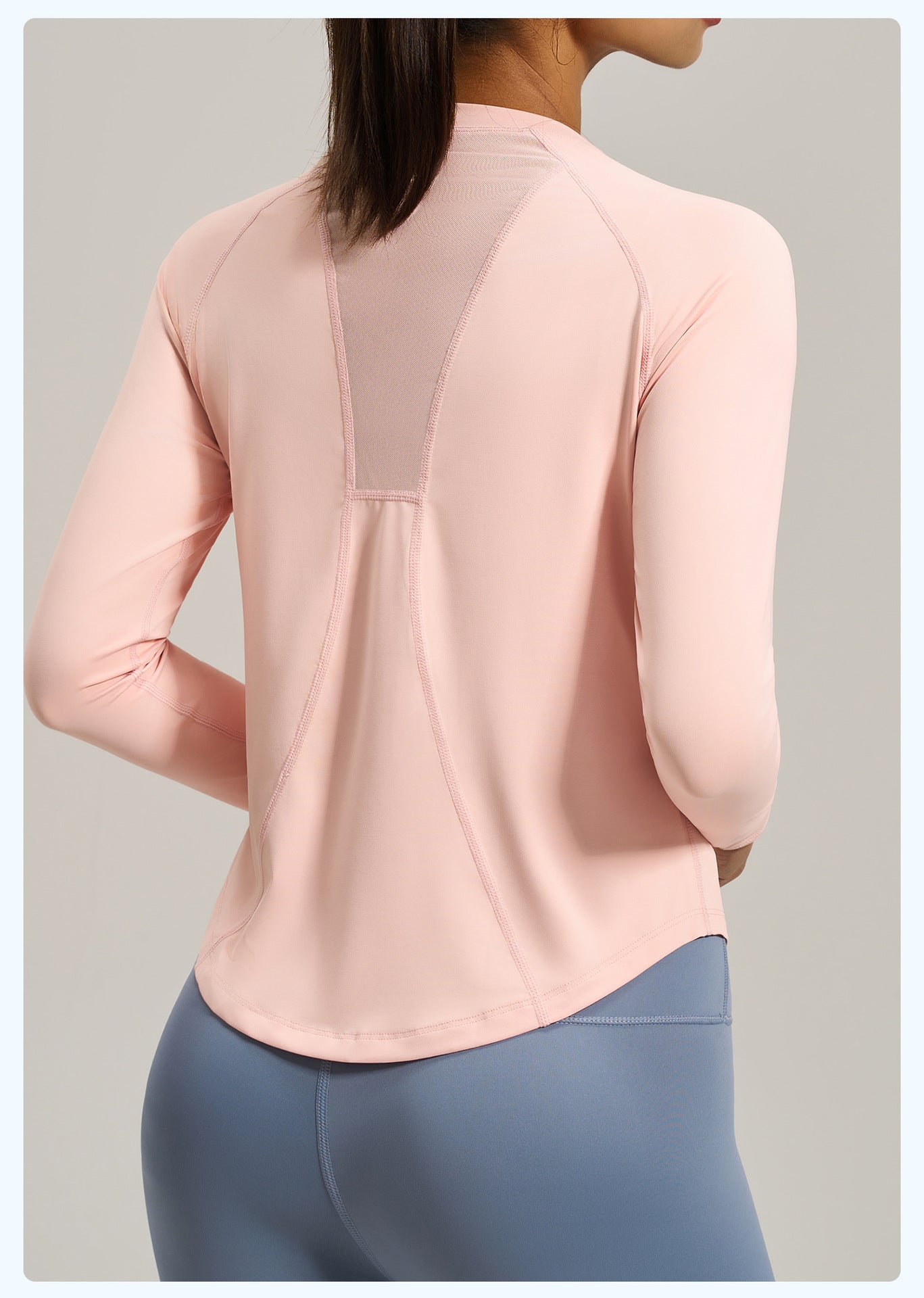 Lila Zen Women's Loose-fitting Mesh Back Long-sleeved Sports T-shirt