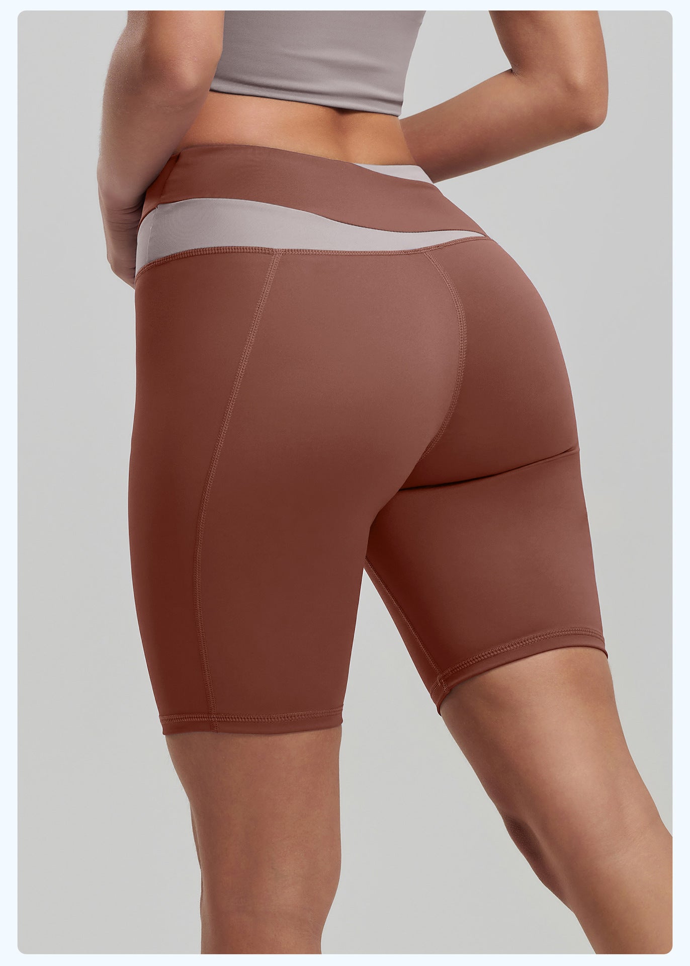 Lila Zen Color Block High-Elasticity Hip-Lifting and Shaping Yoga Shorts