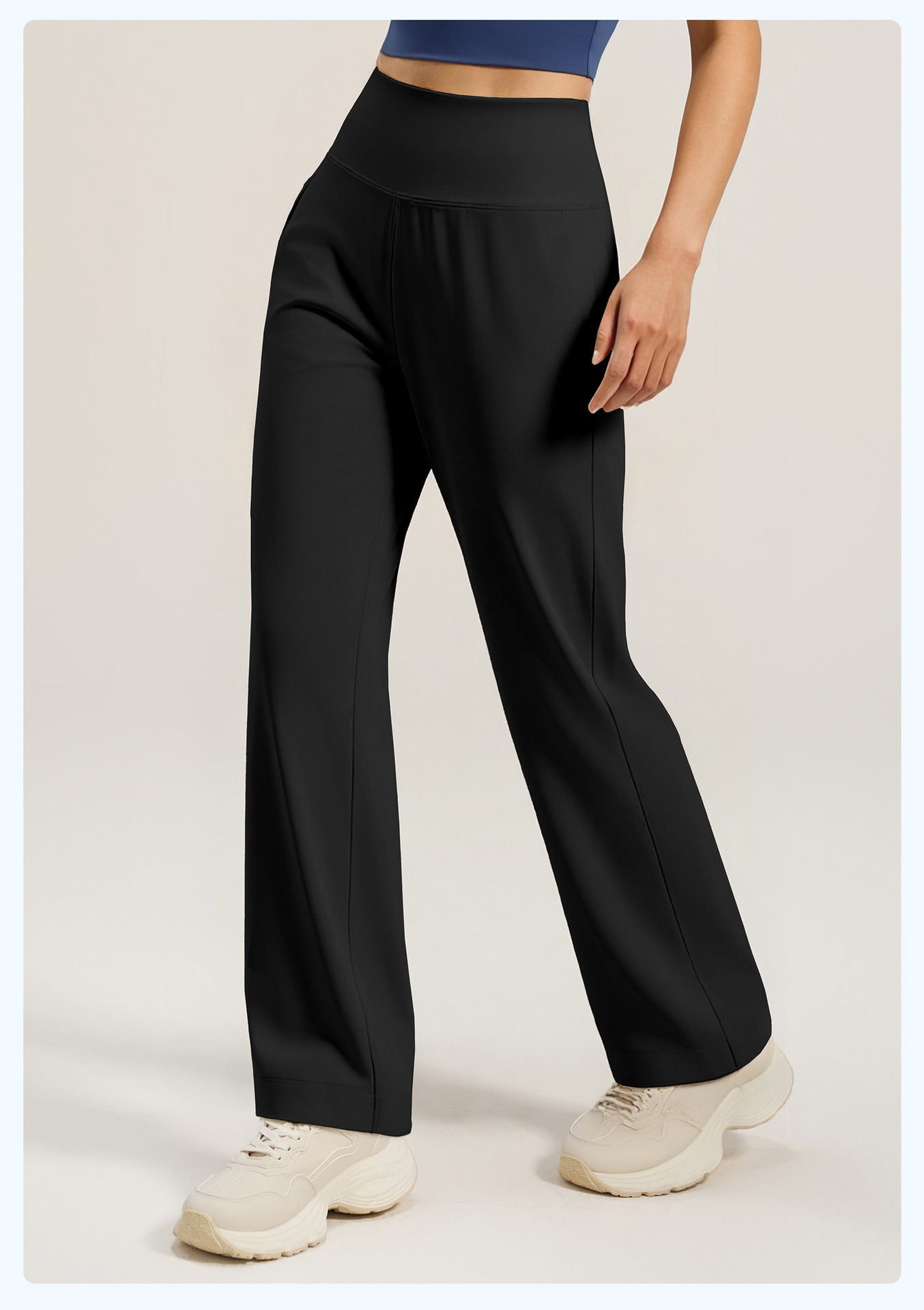 Lila Zen Loose-fitting Straight-leg Yoga Pants with Hidden Back Pockets