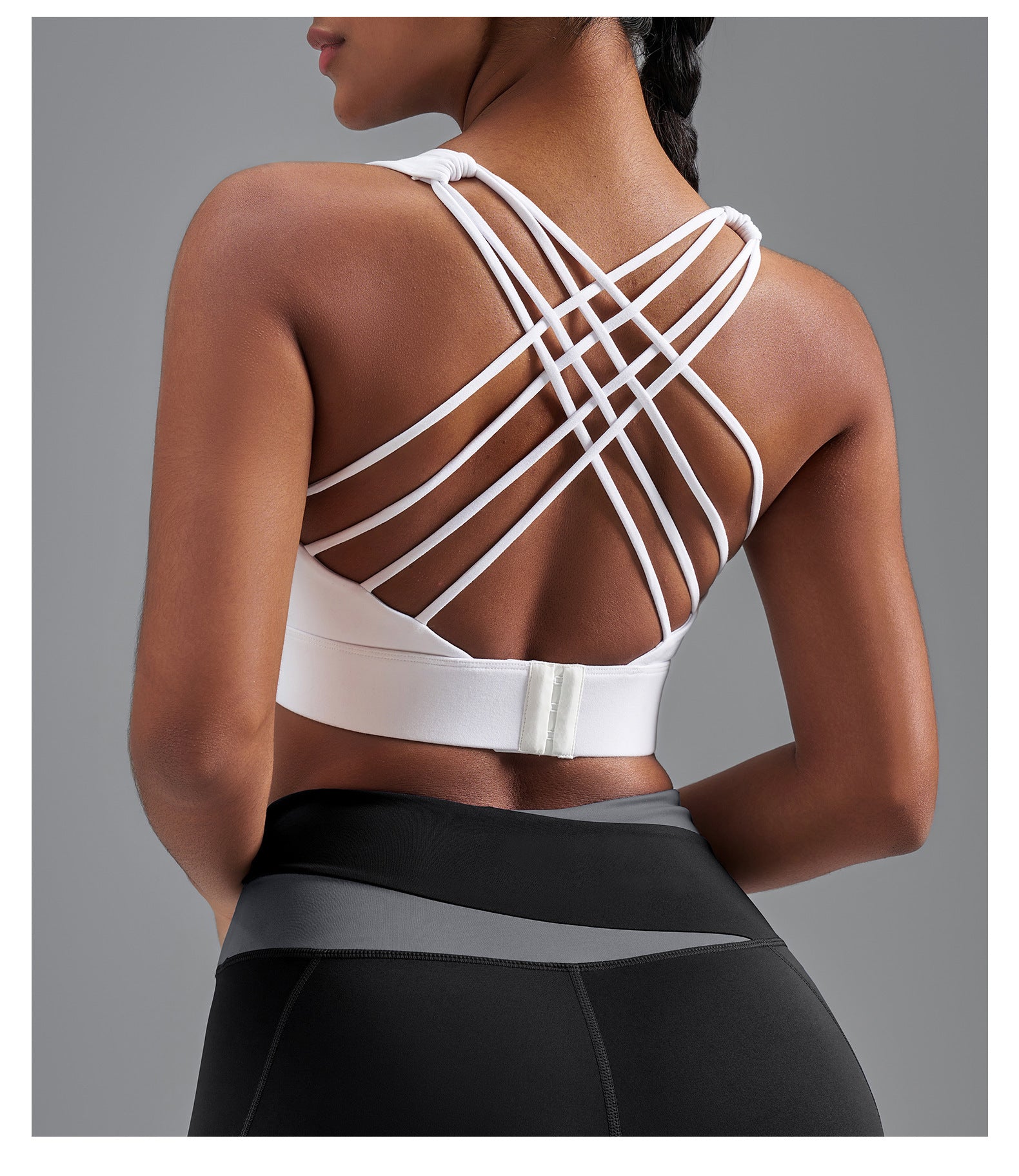 Lila Zen Women's Elastic Single-Sided Brushed Four-Cross Sports Bra Vest