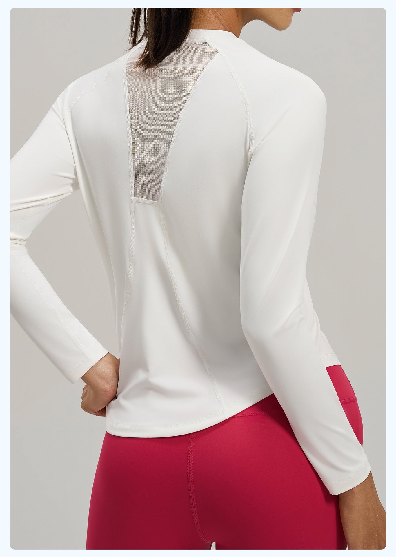 Lila Zen Women's Loose-fitting Mesh Back Long-sleeved Sports T-shirt
