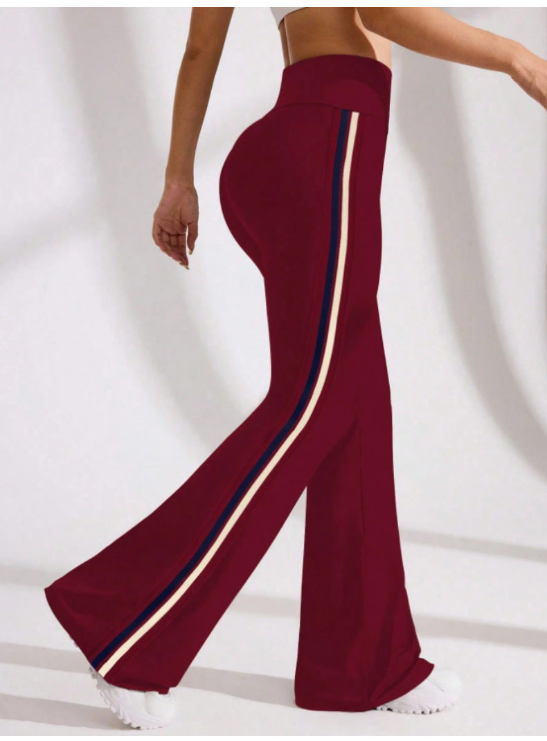 Lila Zen Side Striped High-Waisted Elastic Shaping Slimming Yoga Pants