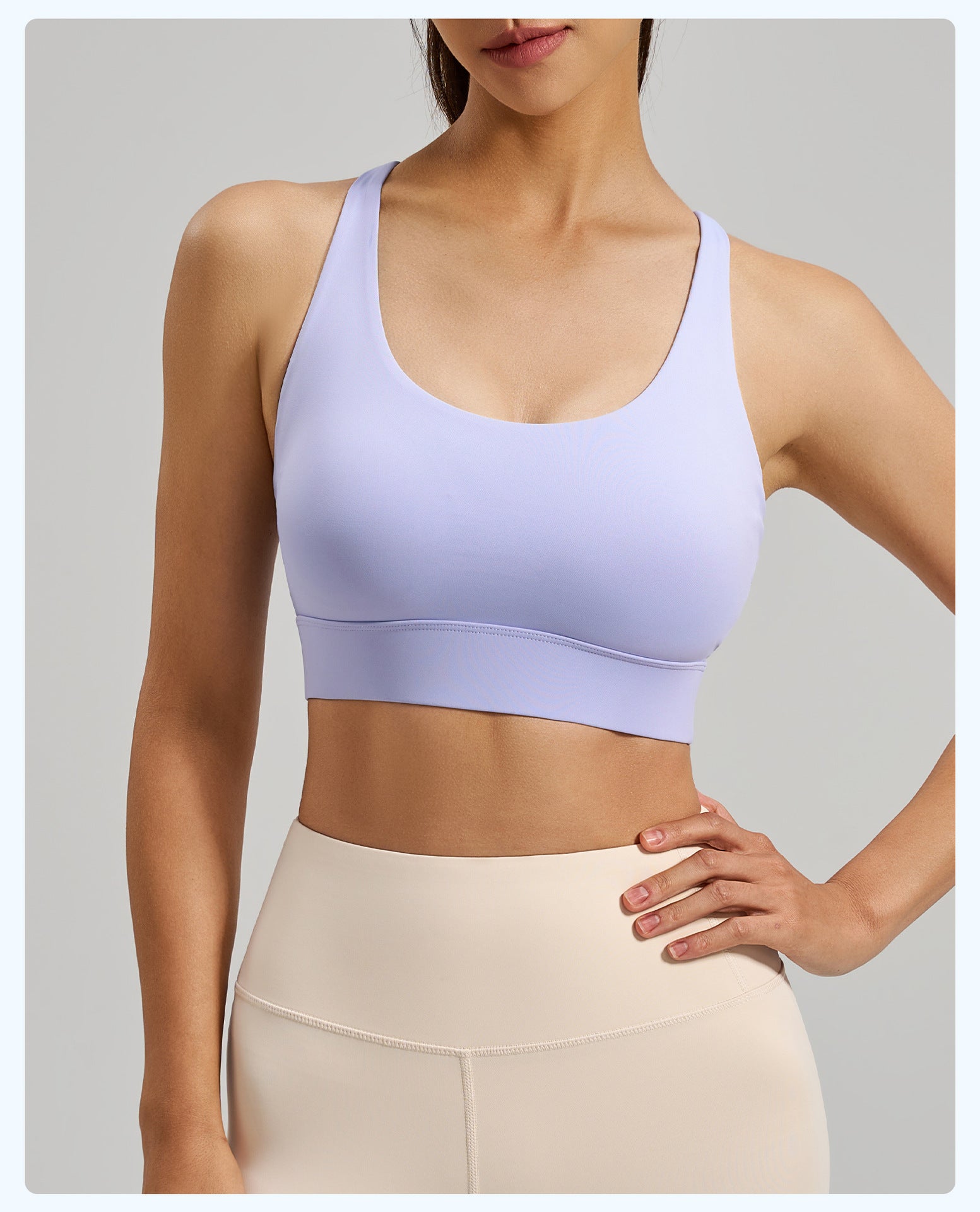 Lila Zen High-Strength Shock-Absorbing Cross-Back Sports Yoga Fitness Bra