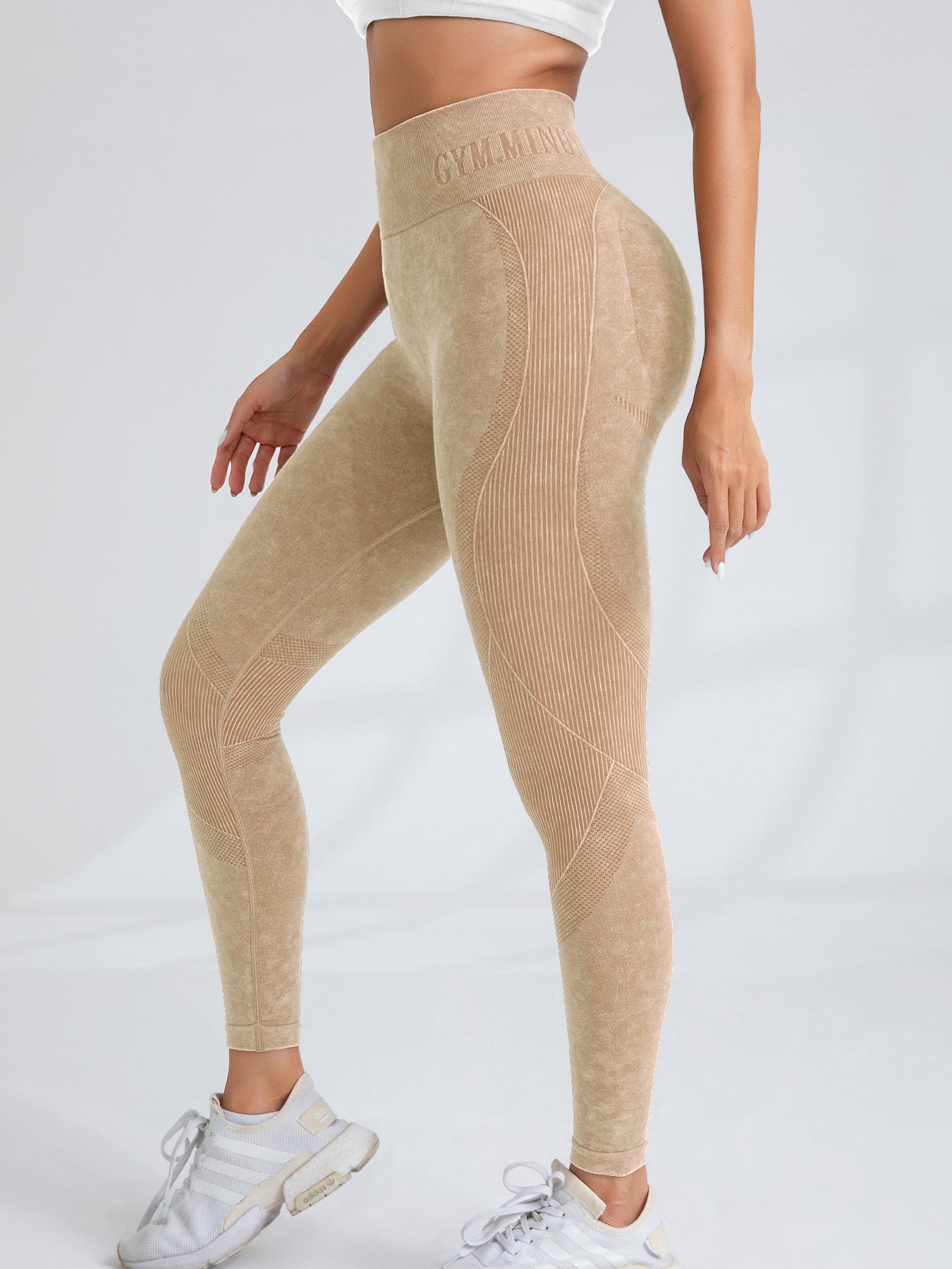Lila Zen Women's Seamless Quick-Drying Hip-Lifting Slimming Waistband Letter Print Sports Yoga Pants