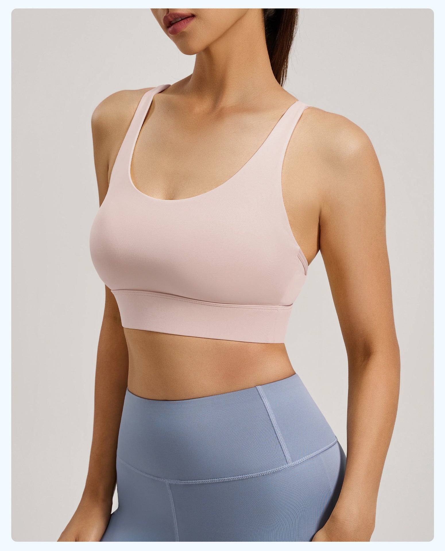 Lila Zen High-Strength Shock-Absorbing Cross-Back Sports Yoga Fitness Bra