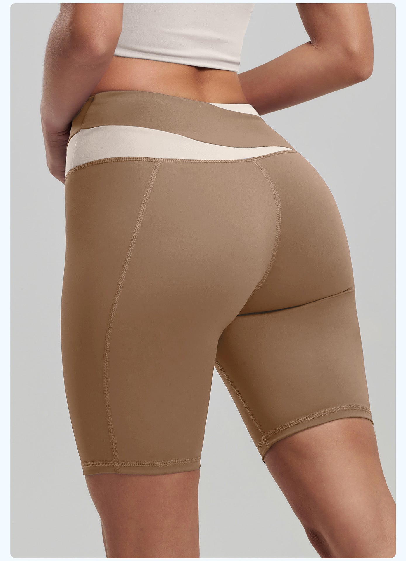Lila Zen Color Block High-Elasticity Hip-Lifting and Shaping Yoga Shorts