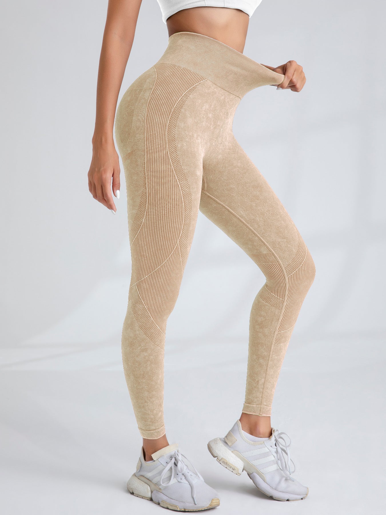Lila Zen Women's Seamless Quick-Drying Hip-Lifting Slimming Waistband Letter Print Sports Yoga Pants